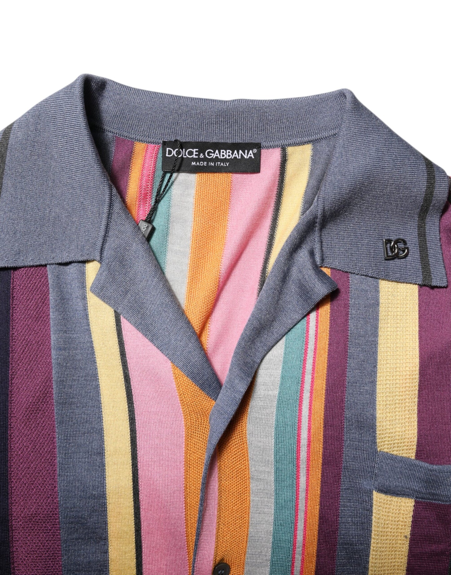Dolce & Gabbana Multicolor Stripes Collared Men Polo T-shirt by Dolce & Gabbana