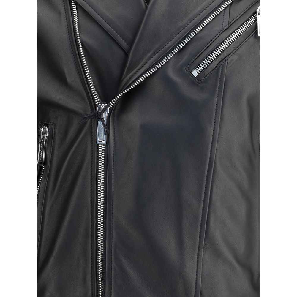 Dsquared2 Kiodo Leather Jacket Luxury Black Edition