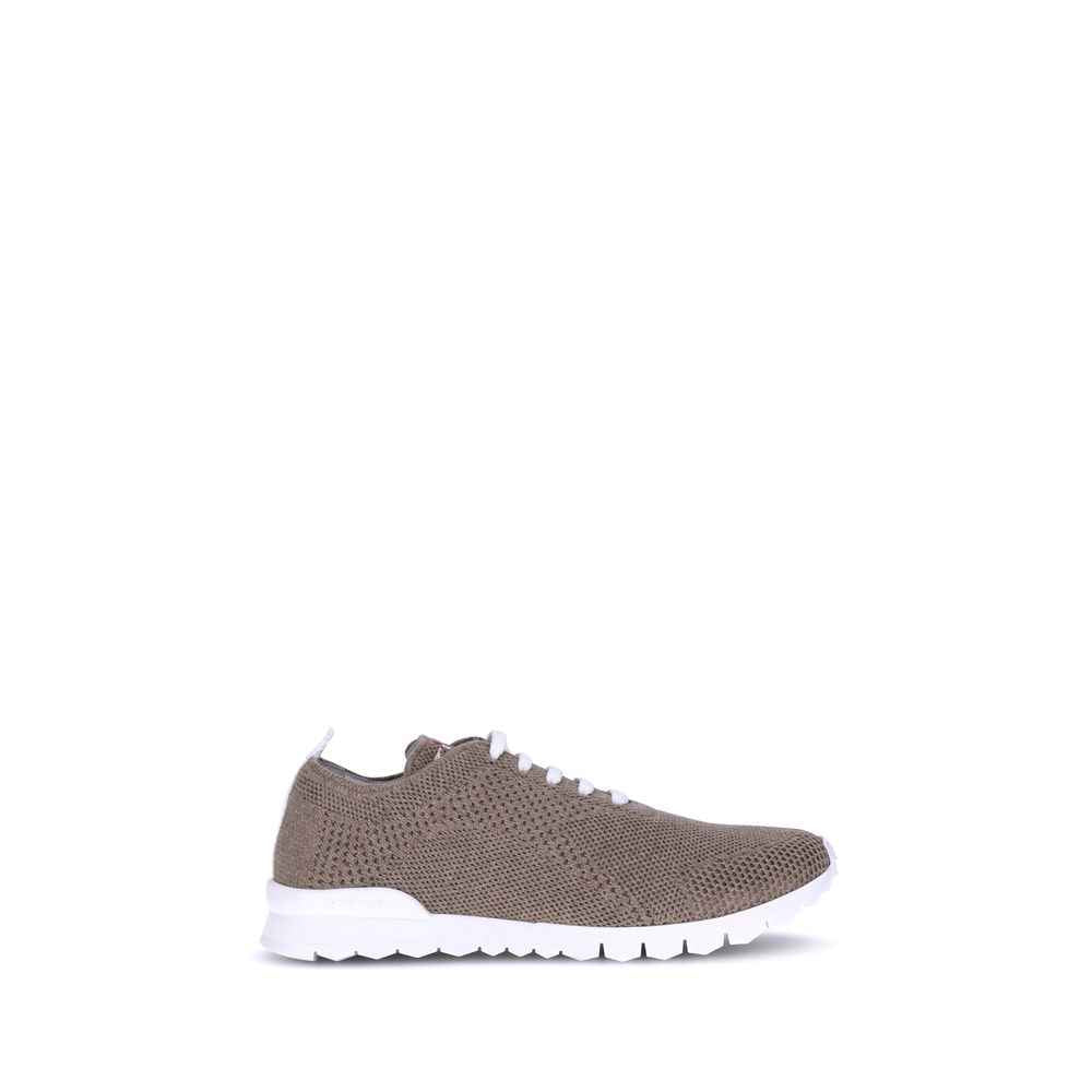 Cotton Sneakers Kiton Luxury Neapolitan Craftsmanship White
