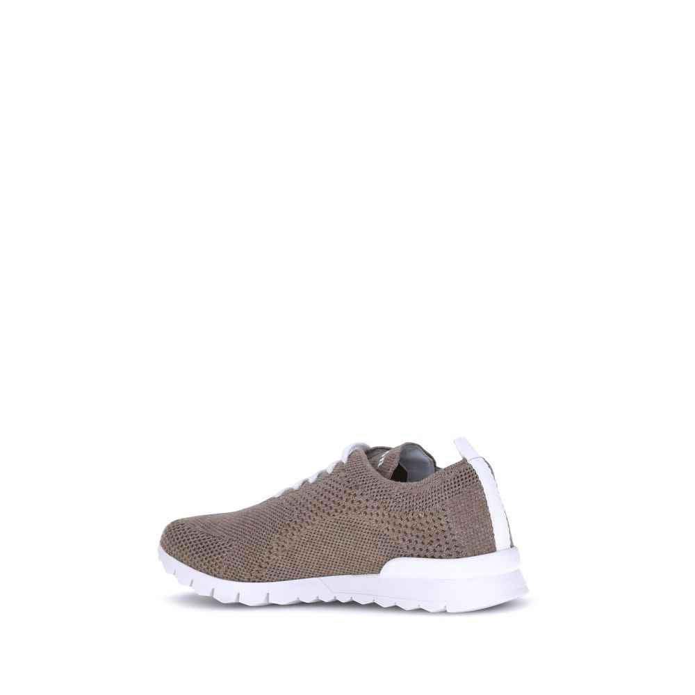 Cotton Sneakers Kiton Luxury Neapolitan Craftsmanship White