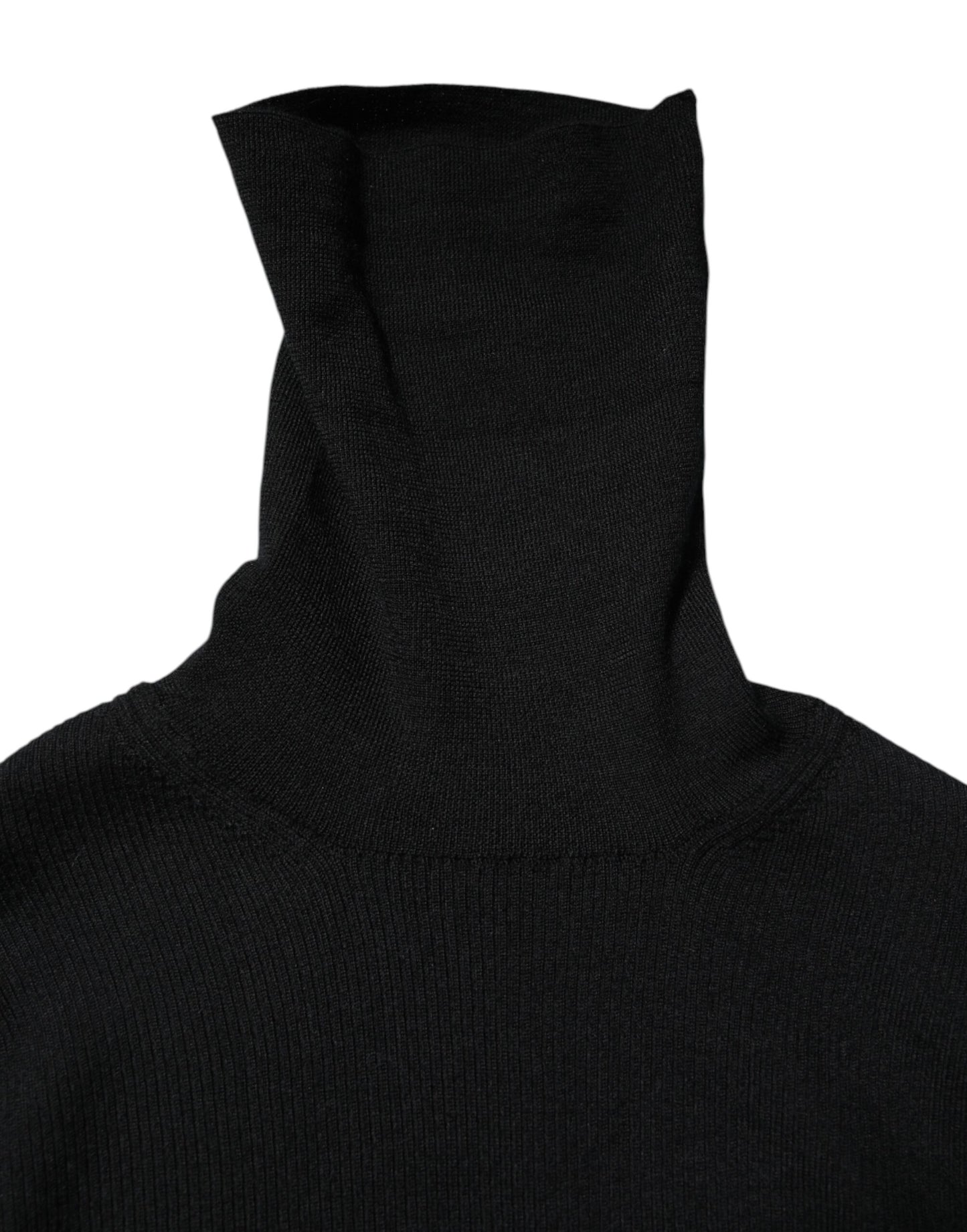 Mini-robe noire à manches longues et col roulé Dolce & Gabbana