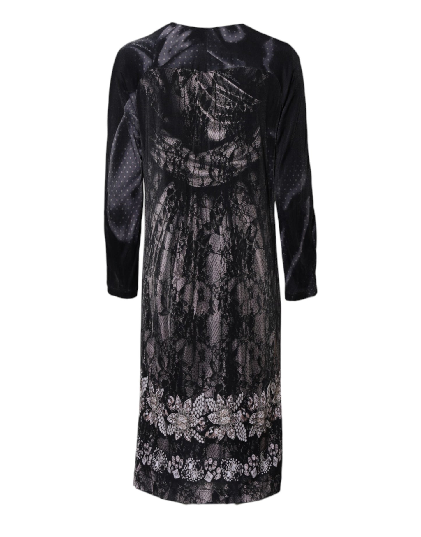 Robe fourreau mi-longue en viscose noire à fleurs Roberto Cavalli
