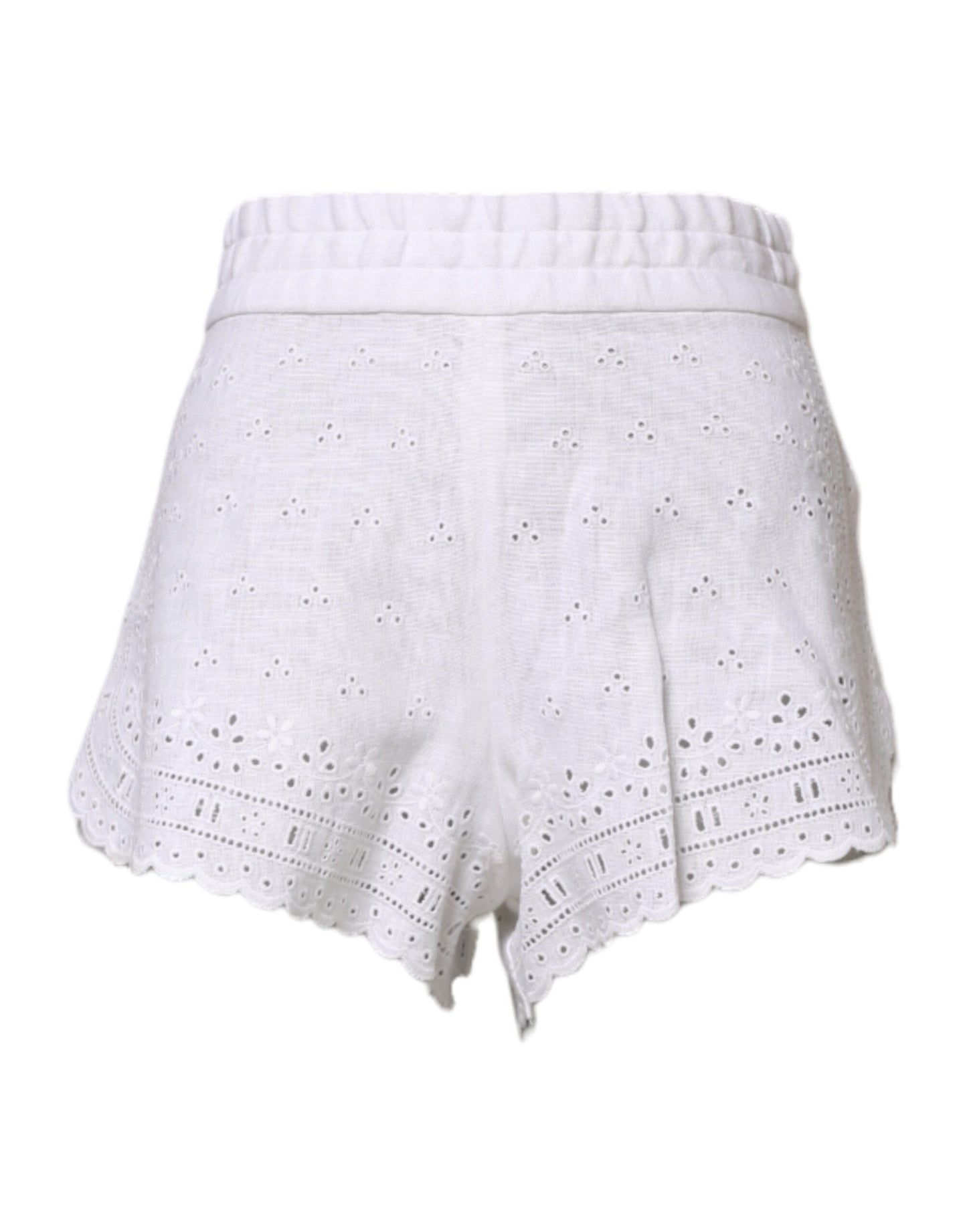 Short taille haute en lin blanc Dolce & Gabbana