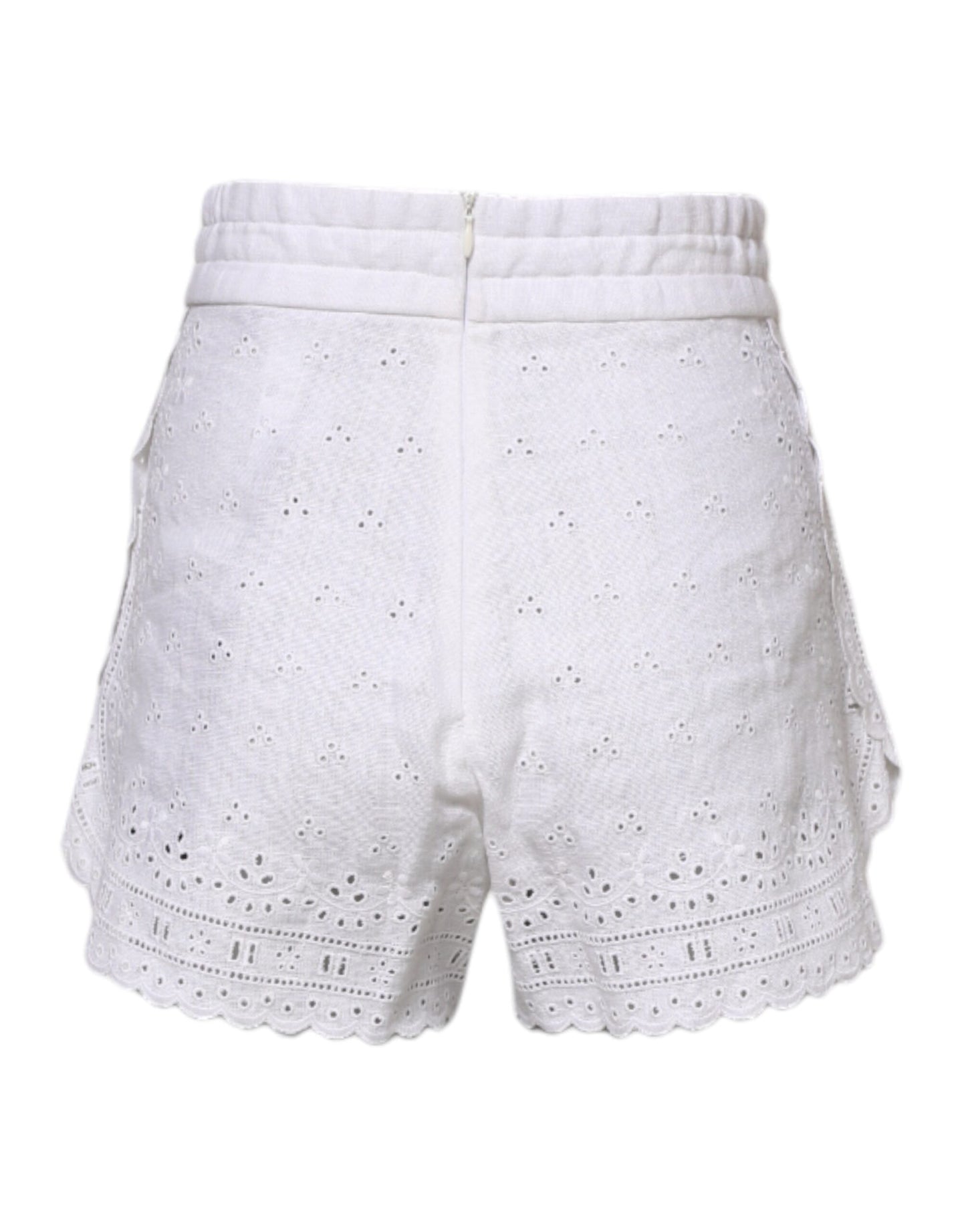 Short taille haute en lin blanc Dolce & Gabbana