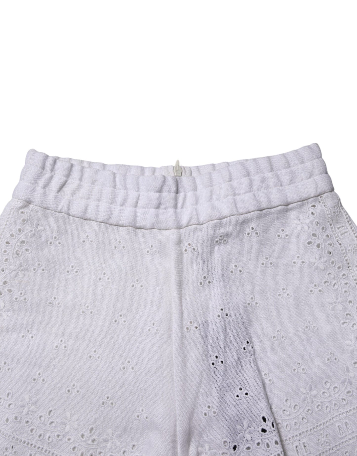 Short taille haute en lin blanc Dolce & Gabbana