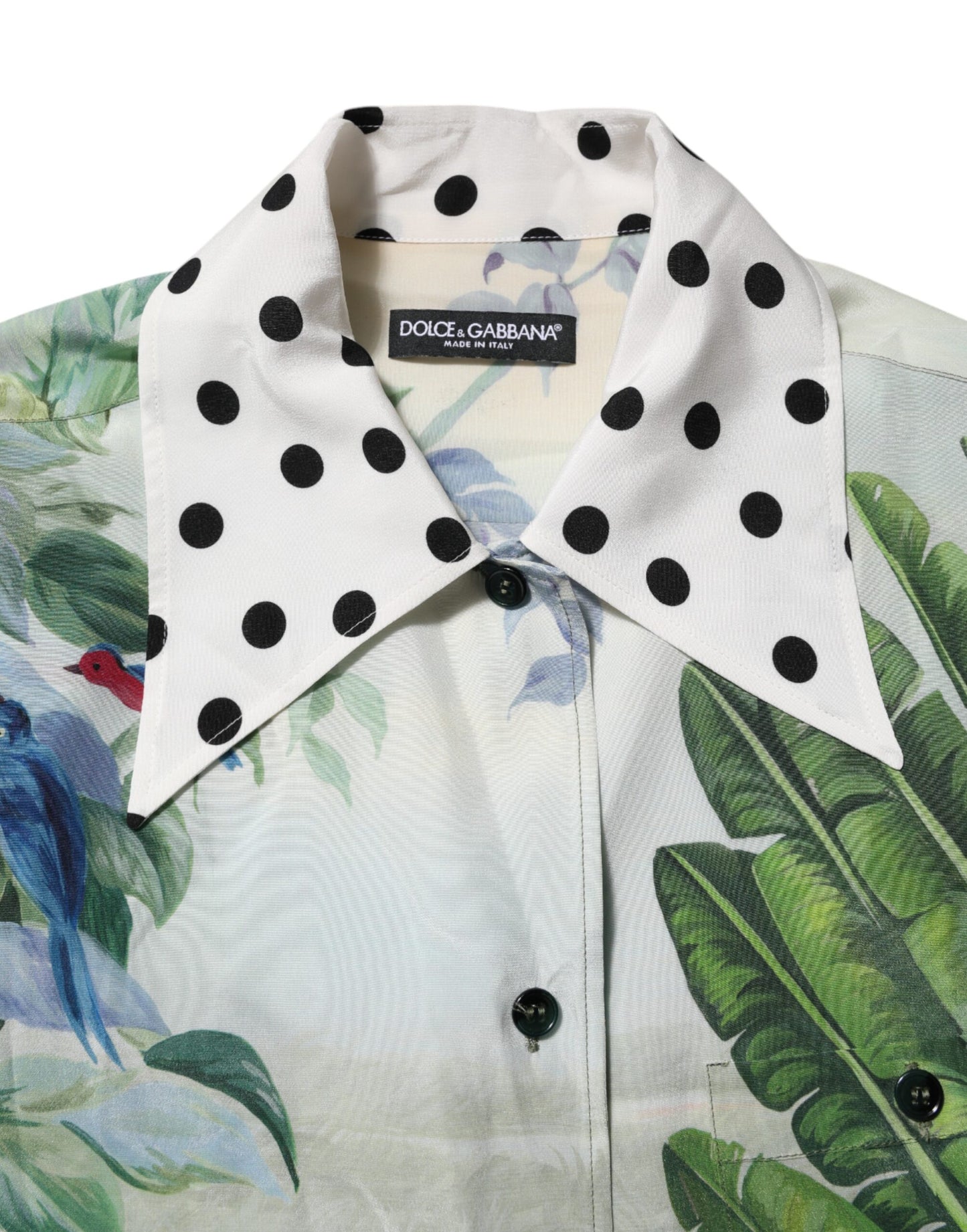 Dolce & Gabbana Haut chemise à col en soie imprimée multicolore