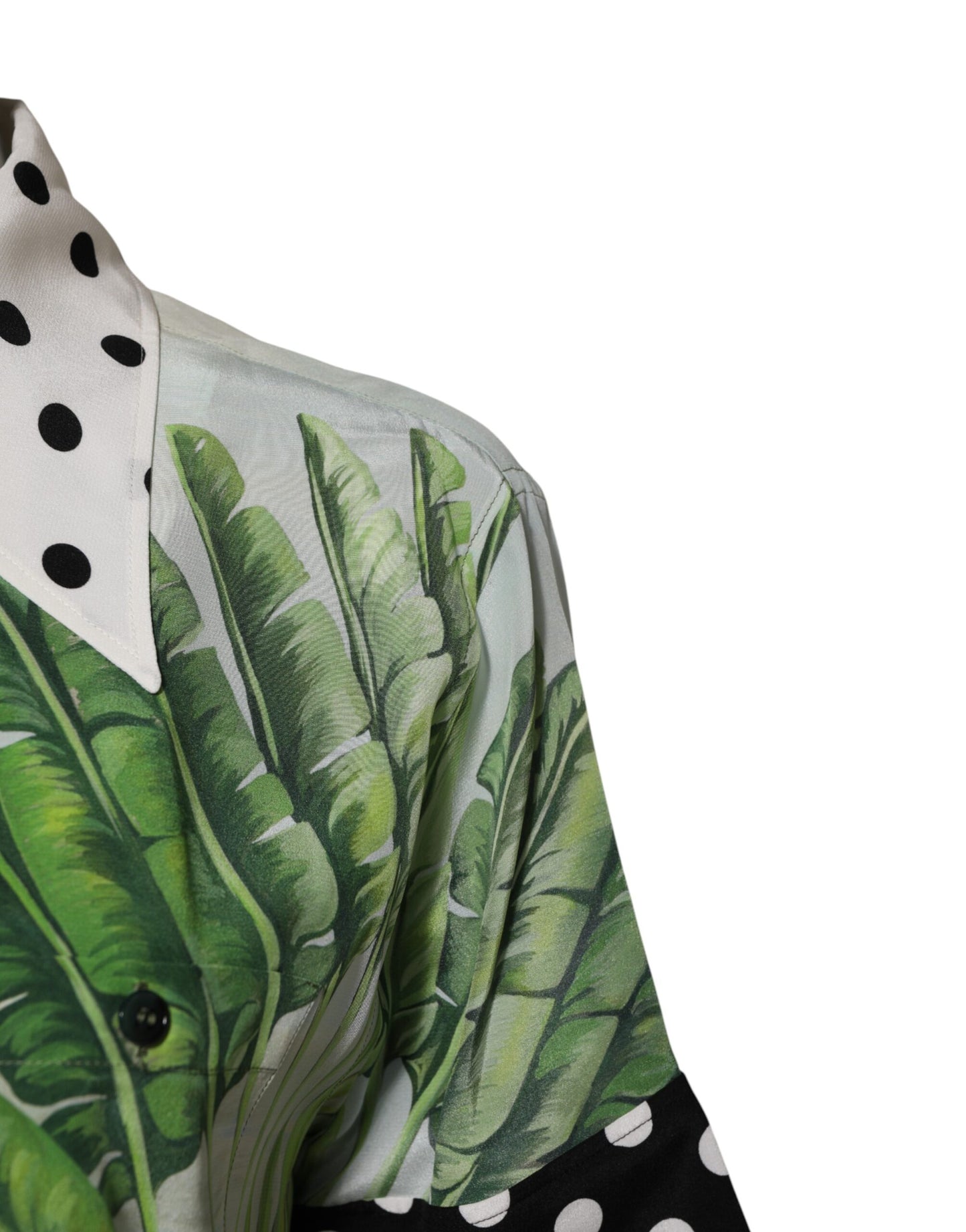 Dolce & Gabbana Haut chemise à col en soie imprimée multicolore