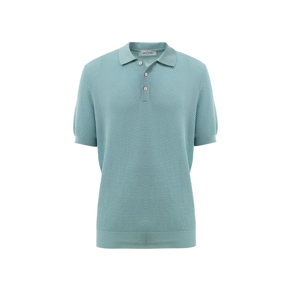Polo en coton bleu Gran Sasso