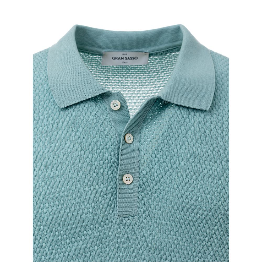 Polo en coton bleu Gran Sasso