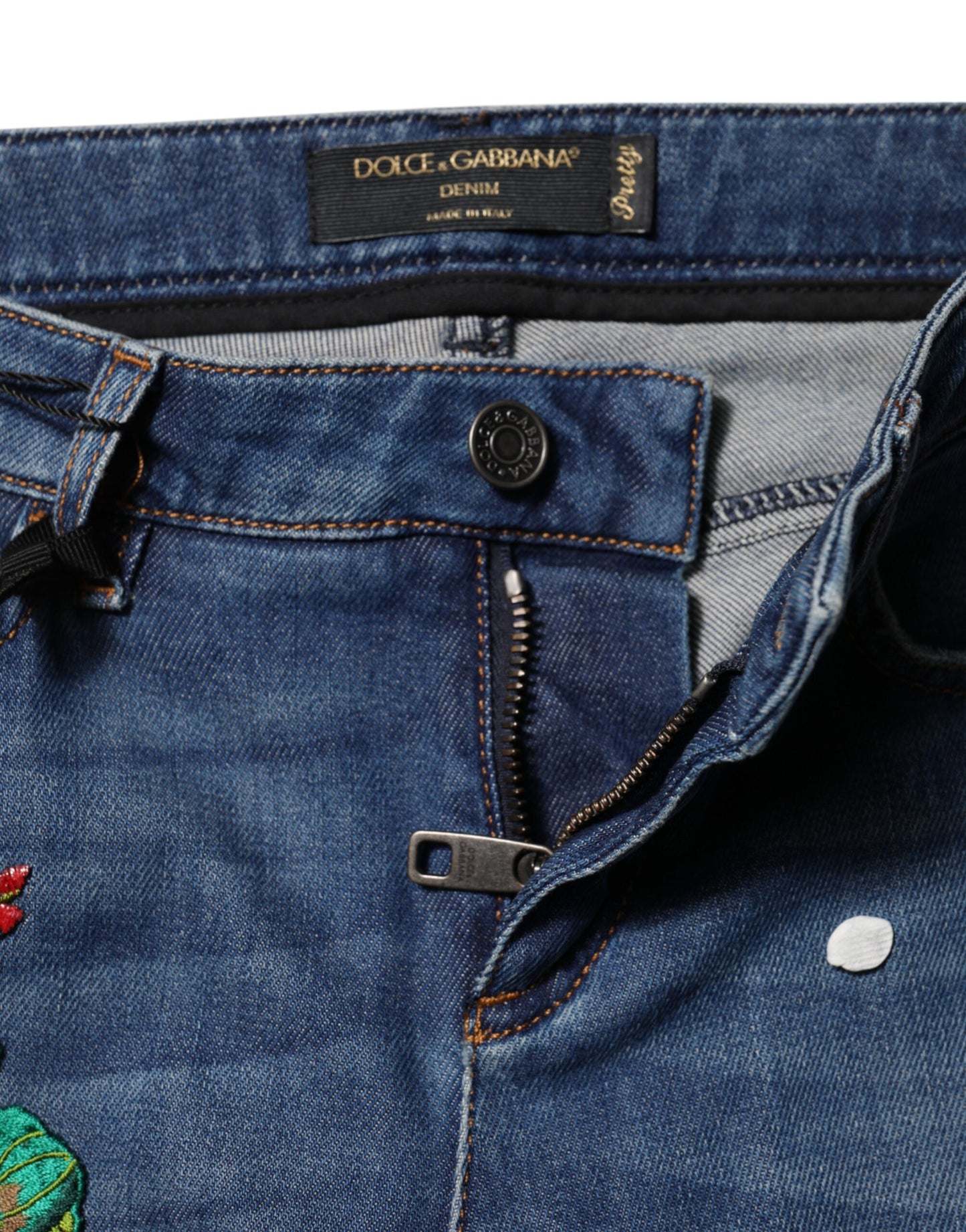 Dolce & Gabbana Blue Cotton Low Waist Skinny Denim Jeans by Dolce & Gabbana