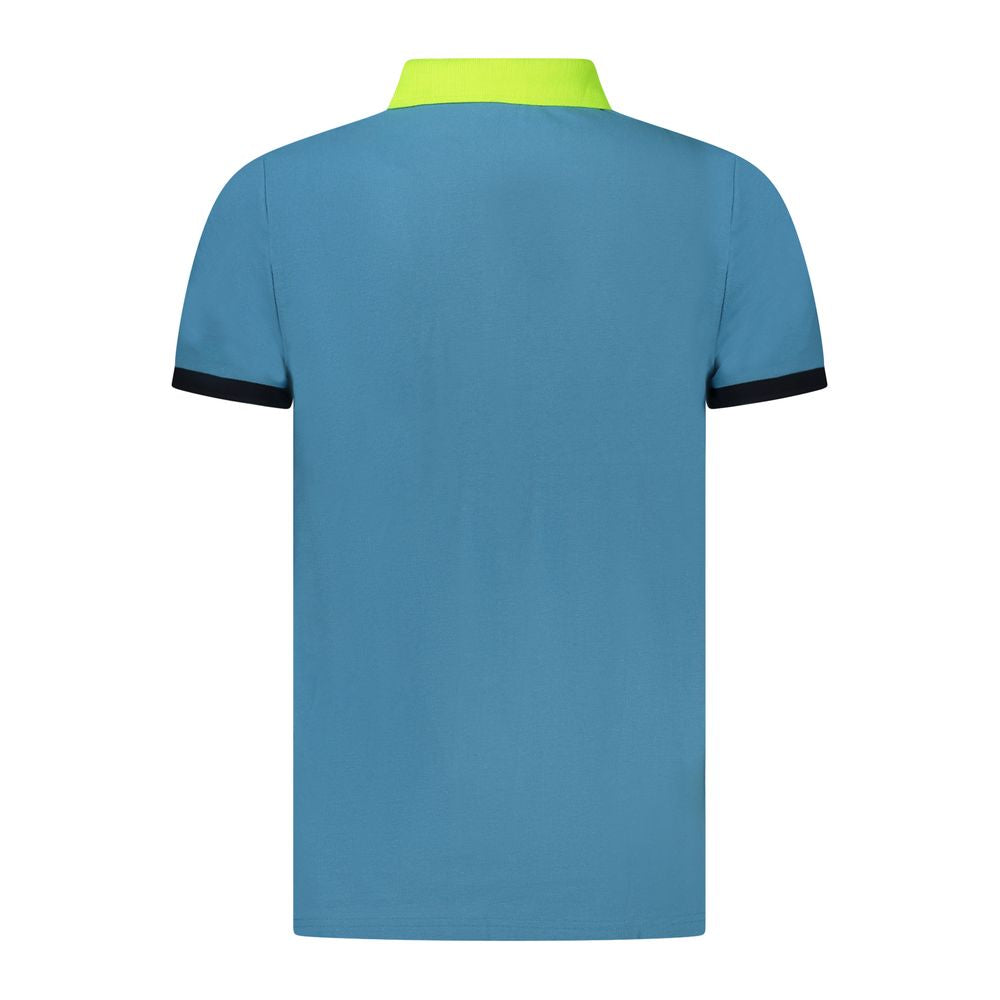 Polo bleu en coton pour homme, Norvège 1963