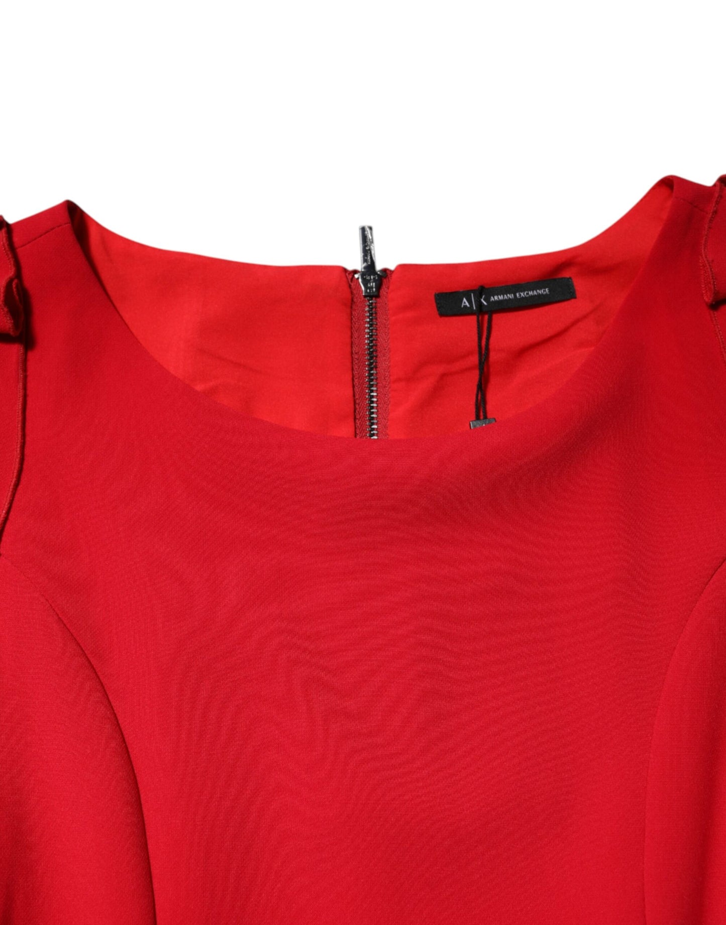 Robe fourreau rouge à manches longues au-dessus du genou Armani Exchange