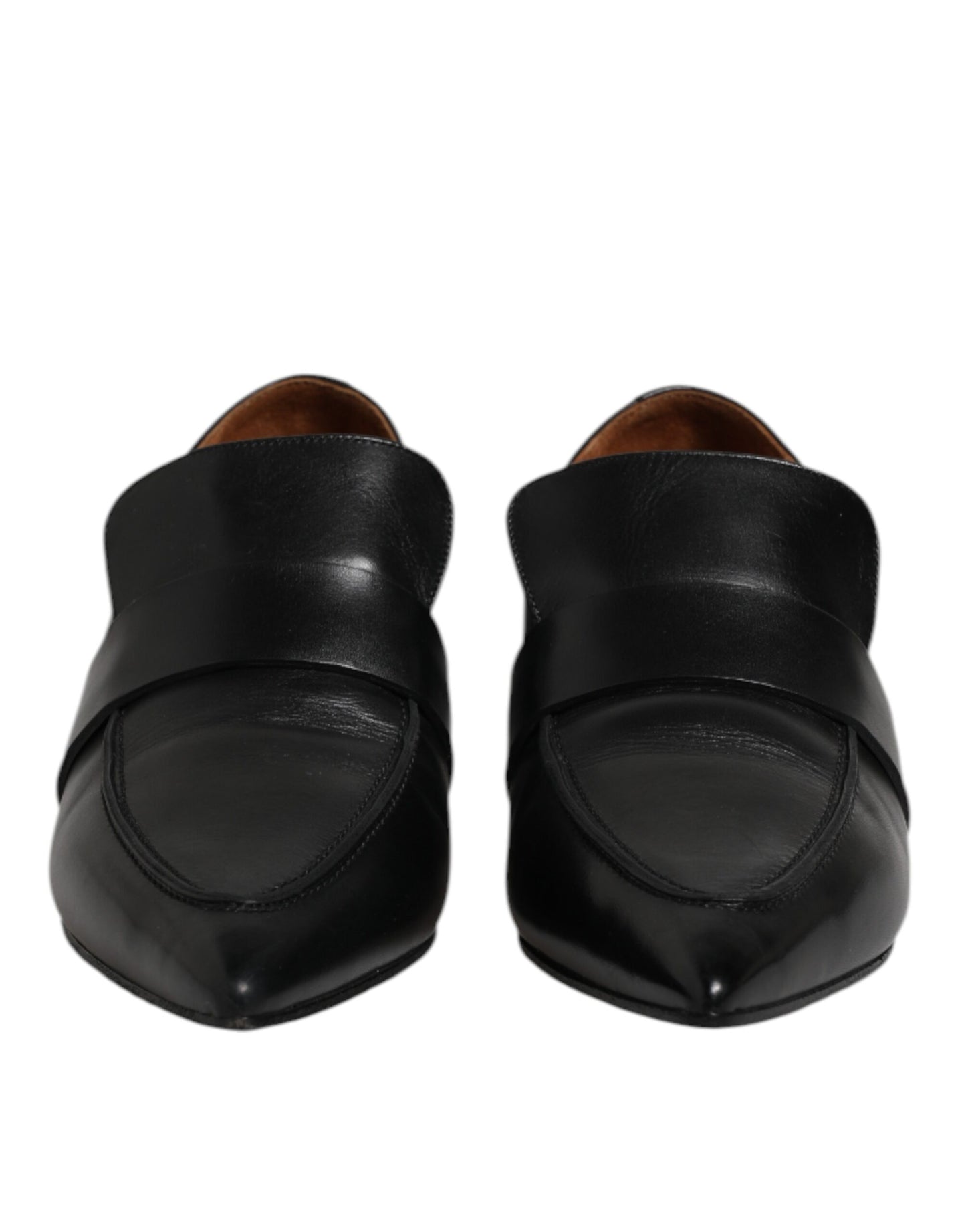 Mocassins Marsell en cuir souple noir à bout pointu, chaussures à enfiler