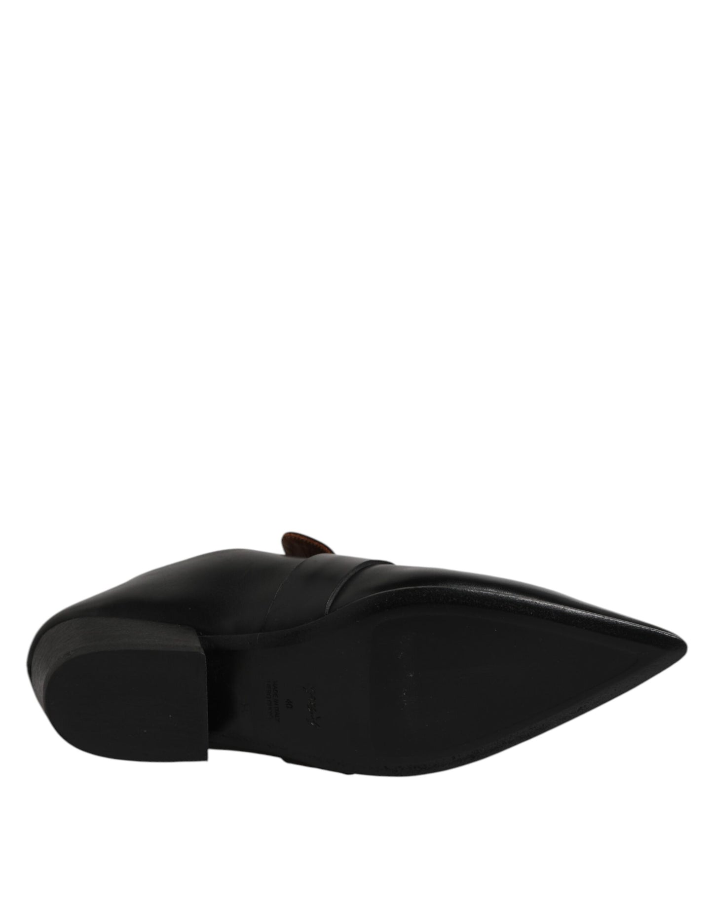 Mocassins Marsell en cuir souple noir à bout pointu, chaussures à enfiler