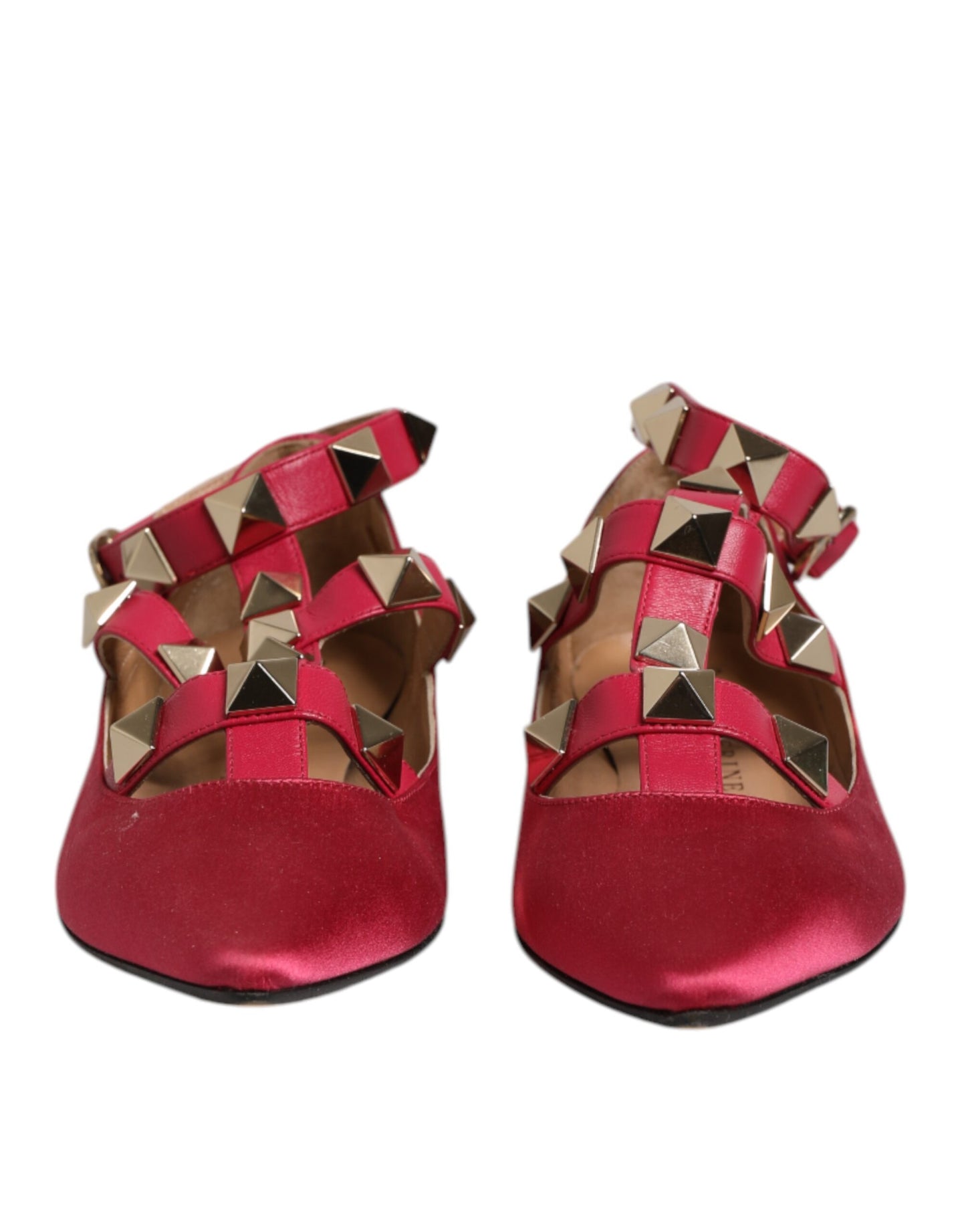 Ballerines Prosperine à bout pointu et clous rouges et dorés