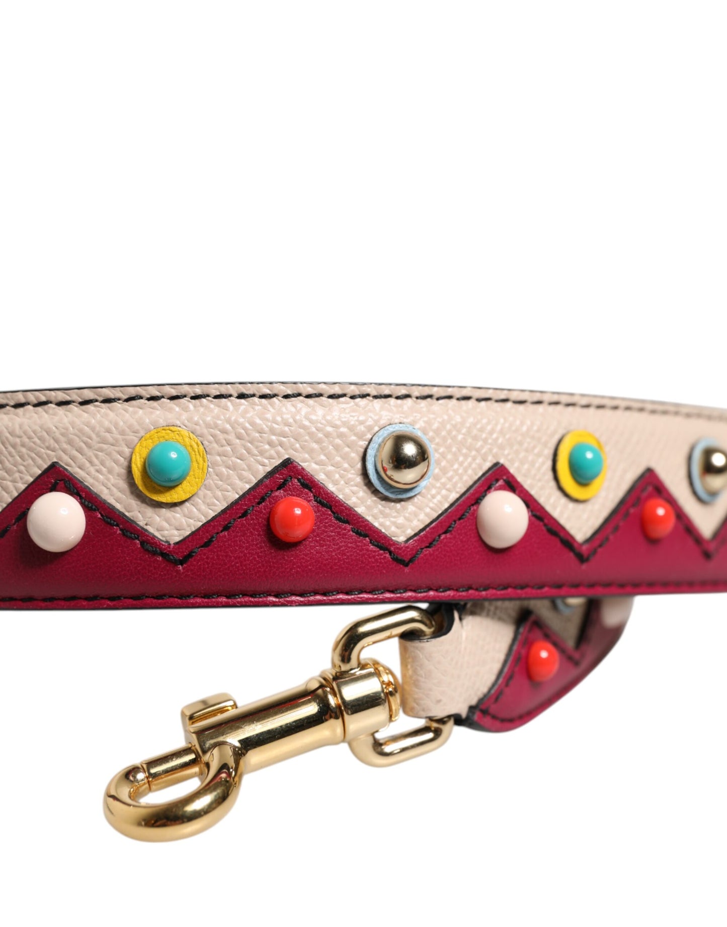 Bandoulière accessoire pour sac à main en cuir beige rouge Dolce & Gabbana