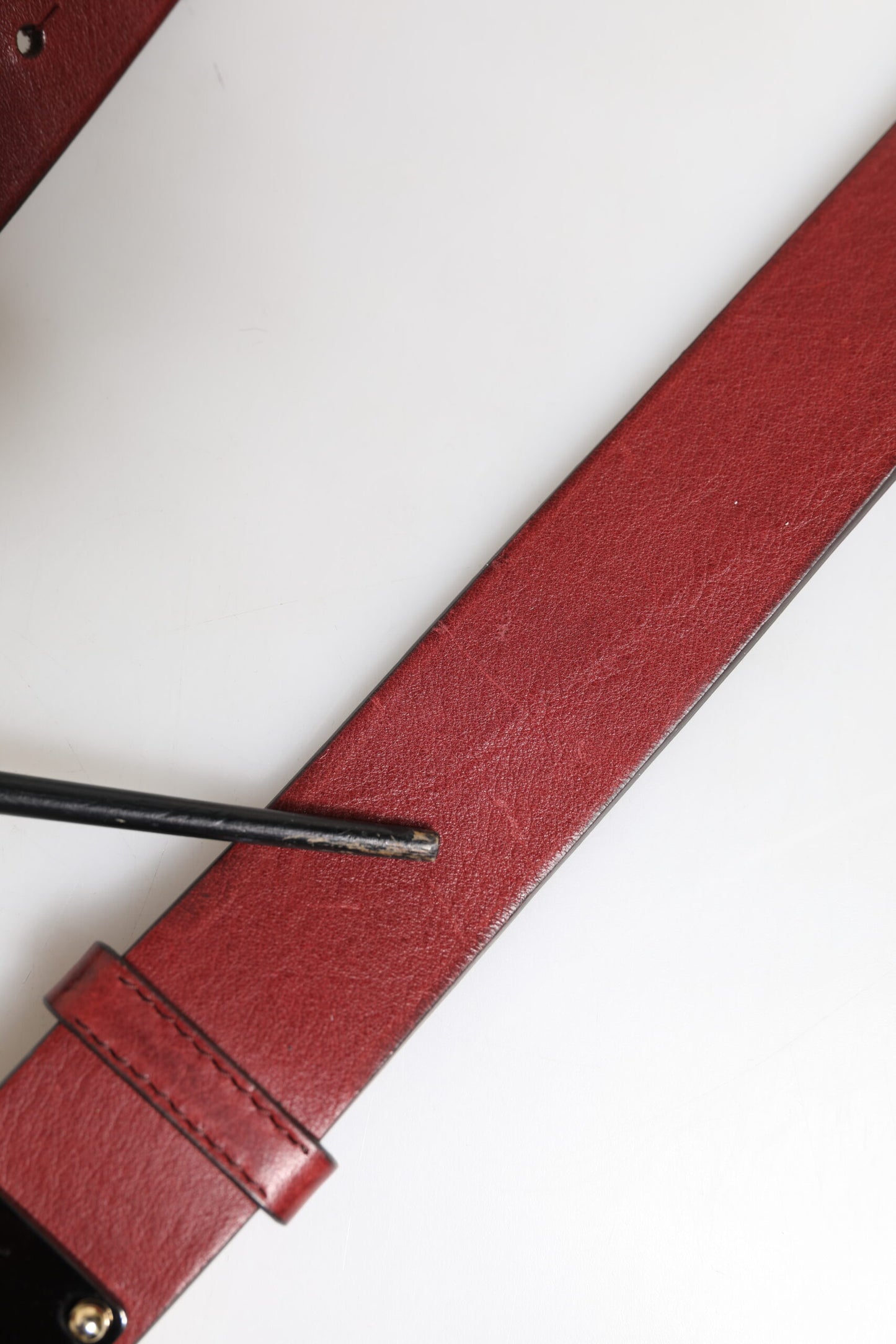 Ceinture classique en cuir marron Dolce & Gabbana avec boucle en métal et logo