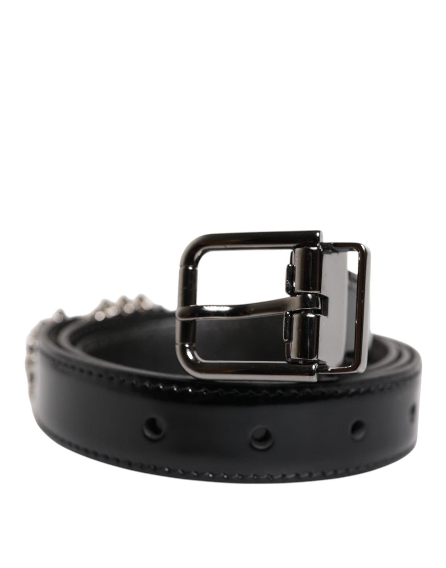 Ceinture à boucle en métal noir ornée du logo Dolce & Gabbana