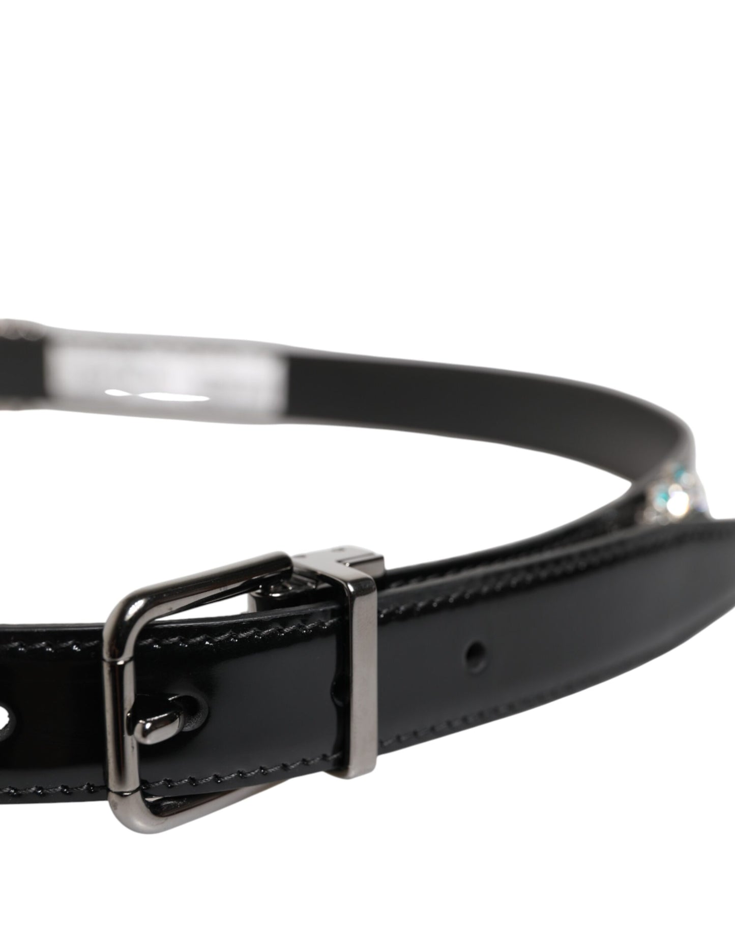 Ceinture à boucle en métal noir ornée du logo Dolce & Gabbana
