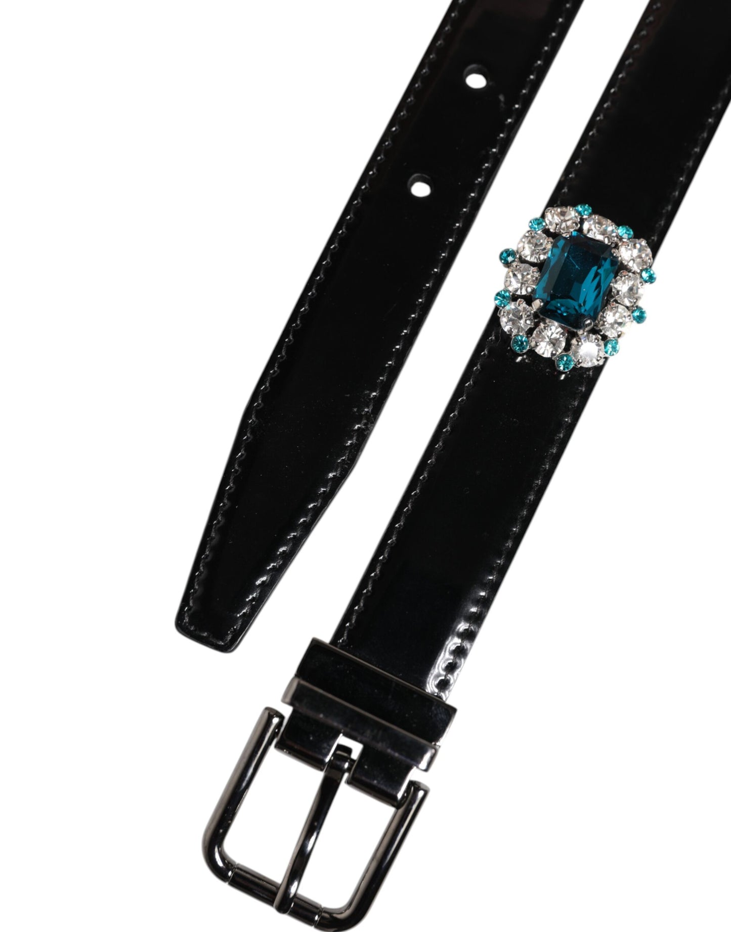 Ceinture à boucle en métal noir ornée du logo Dolce & Gabbana