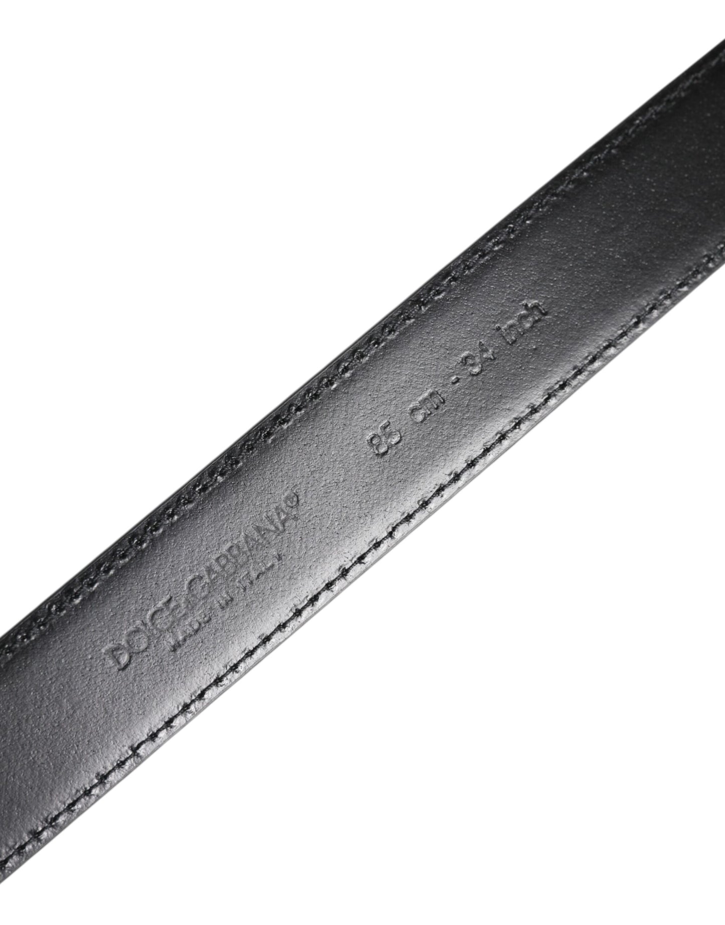 Ceinture classique en cuir noir Dolce & Gabbana avec boucle en métal