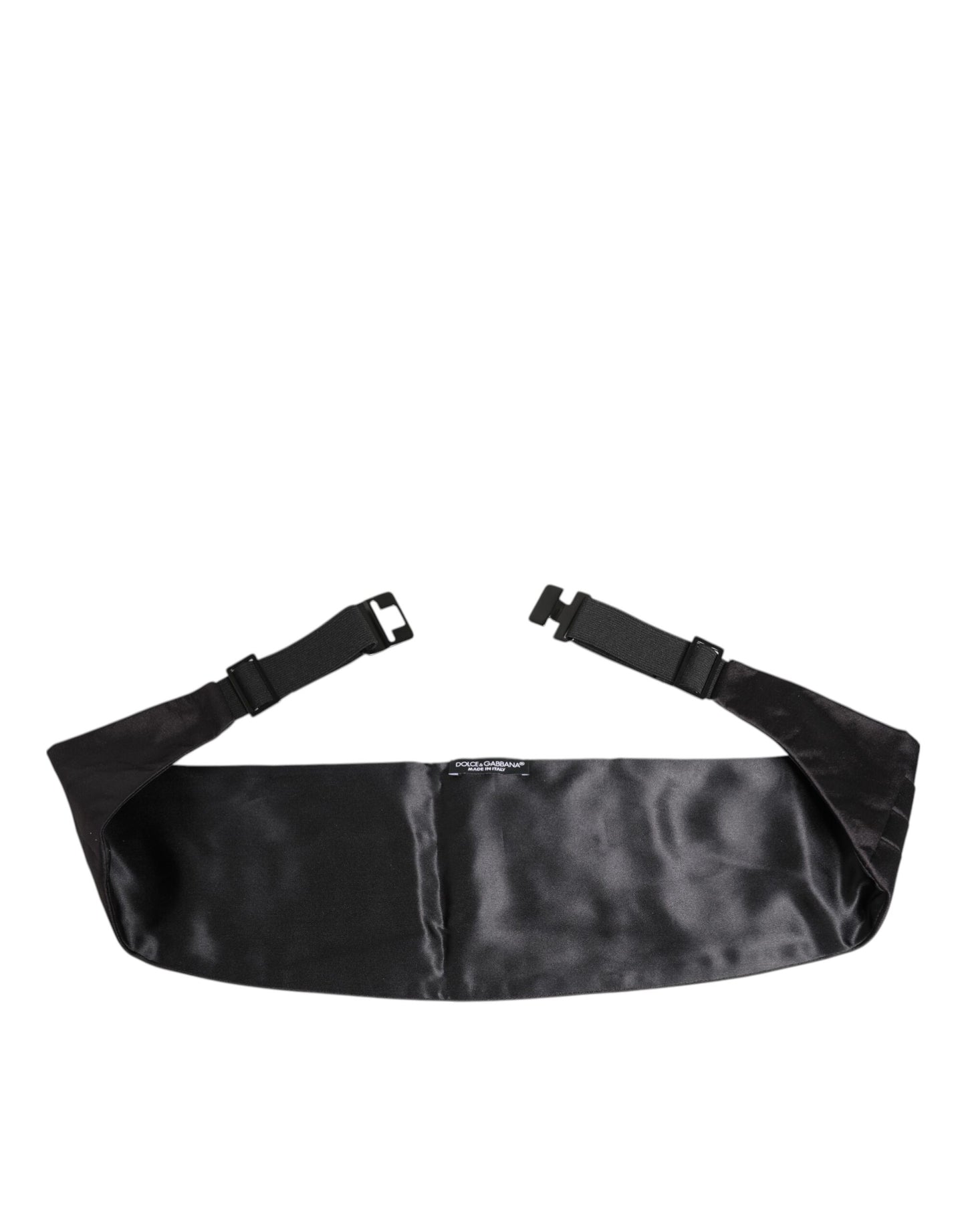 Ceinture large 100 % soie noire Dolce & Gabbana pour homme