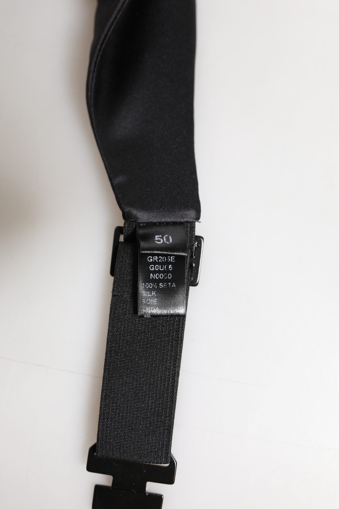 Ceinture large 100 % soie noire Dolce & Gabbana pour homme