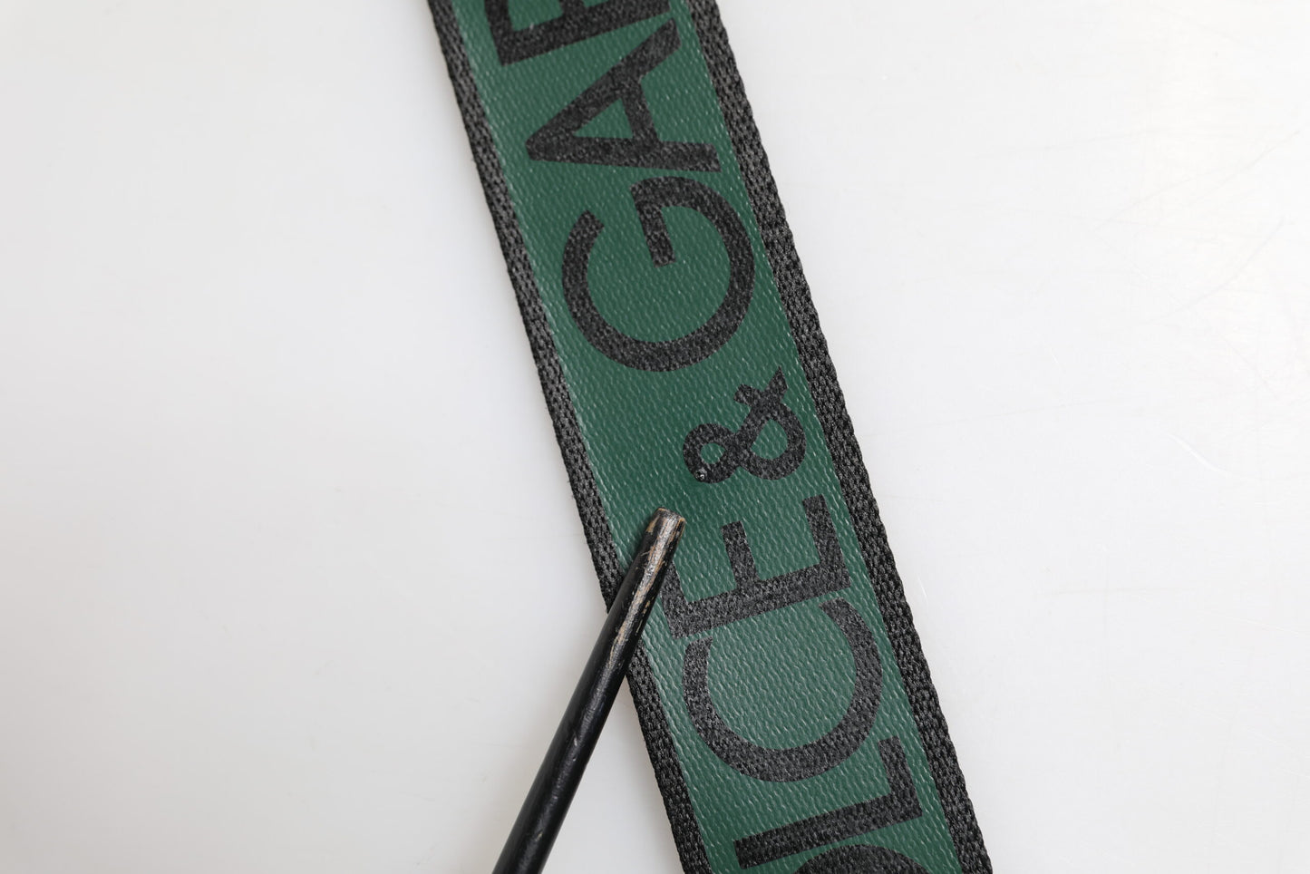 Ceinture à boucle logo DG en polyester vert et noir Dolce & Gabbana