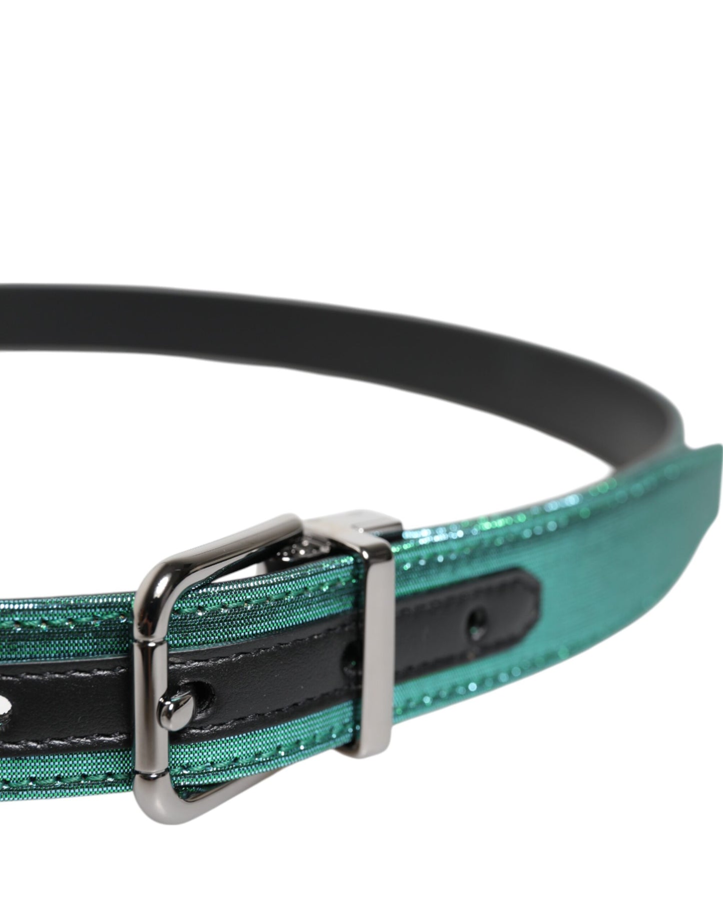 Ceinture Dolce & Gabbana en polyester vert et noir avec boucle en métal