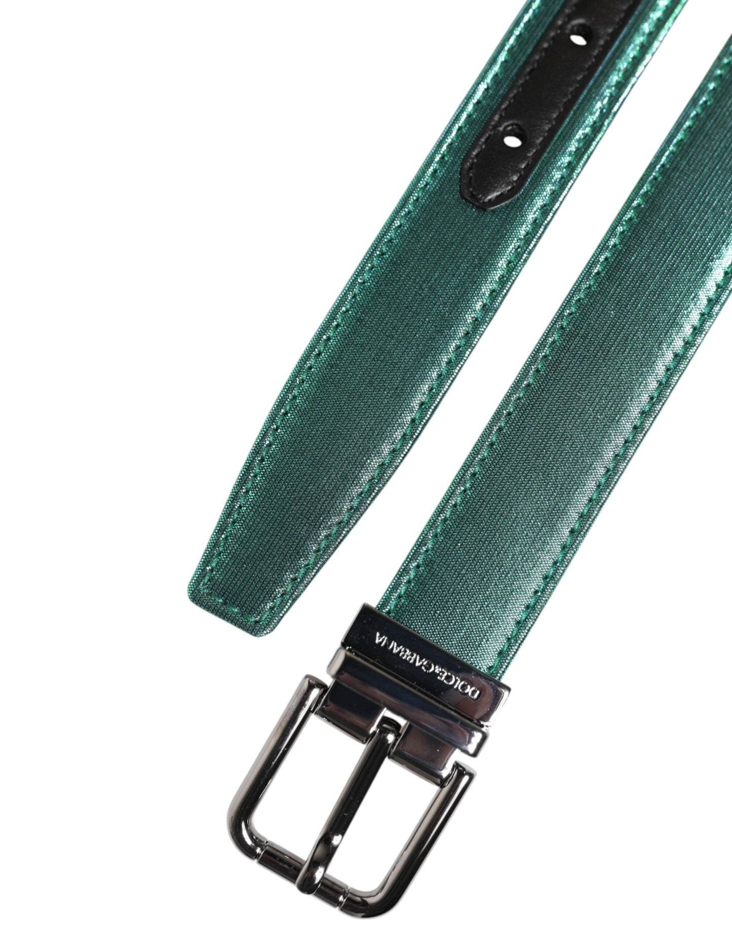 Ceinture Dolce & Gabbana en polyester vert et noir avec boucle en métal