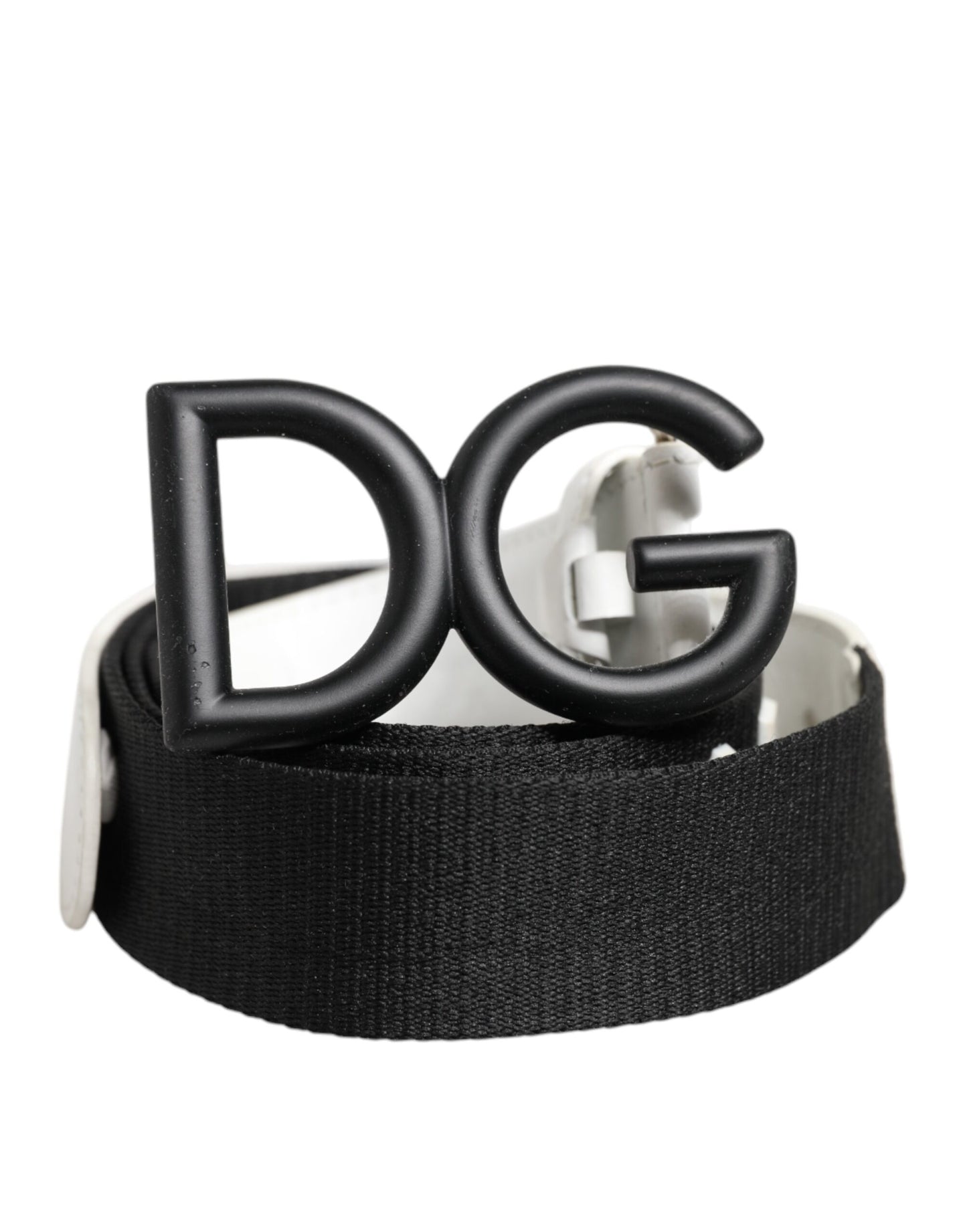 Ceinture Dolce & Gabbana avec boucle en métal noir et blanc et logo DG
