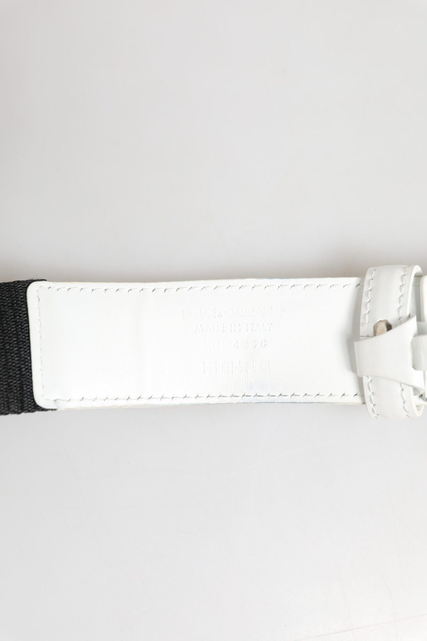 Ceinture Dolce & Gabbana avec boucle en métal noir et blanc et logo DG