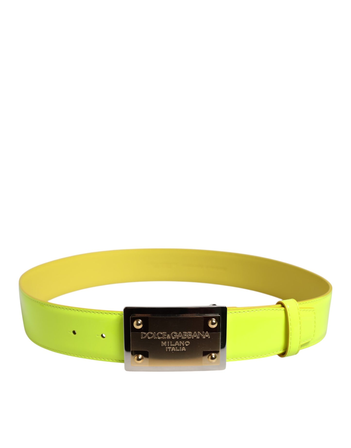 Ceinture classique à boucle en métal jaune et vert Dolce & Gabbana