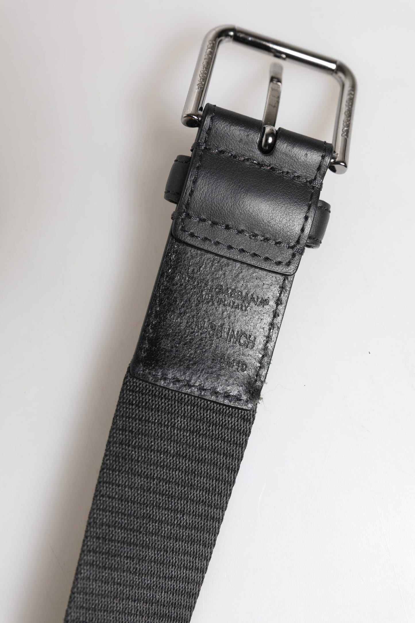 Ceinture à boucle logo DG en polyester vert et noir Dolce & Gabbana