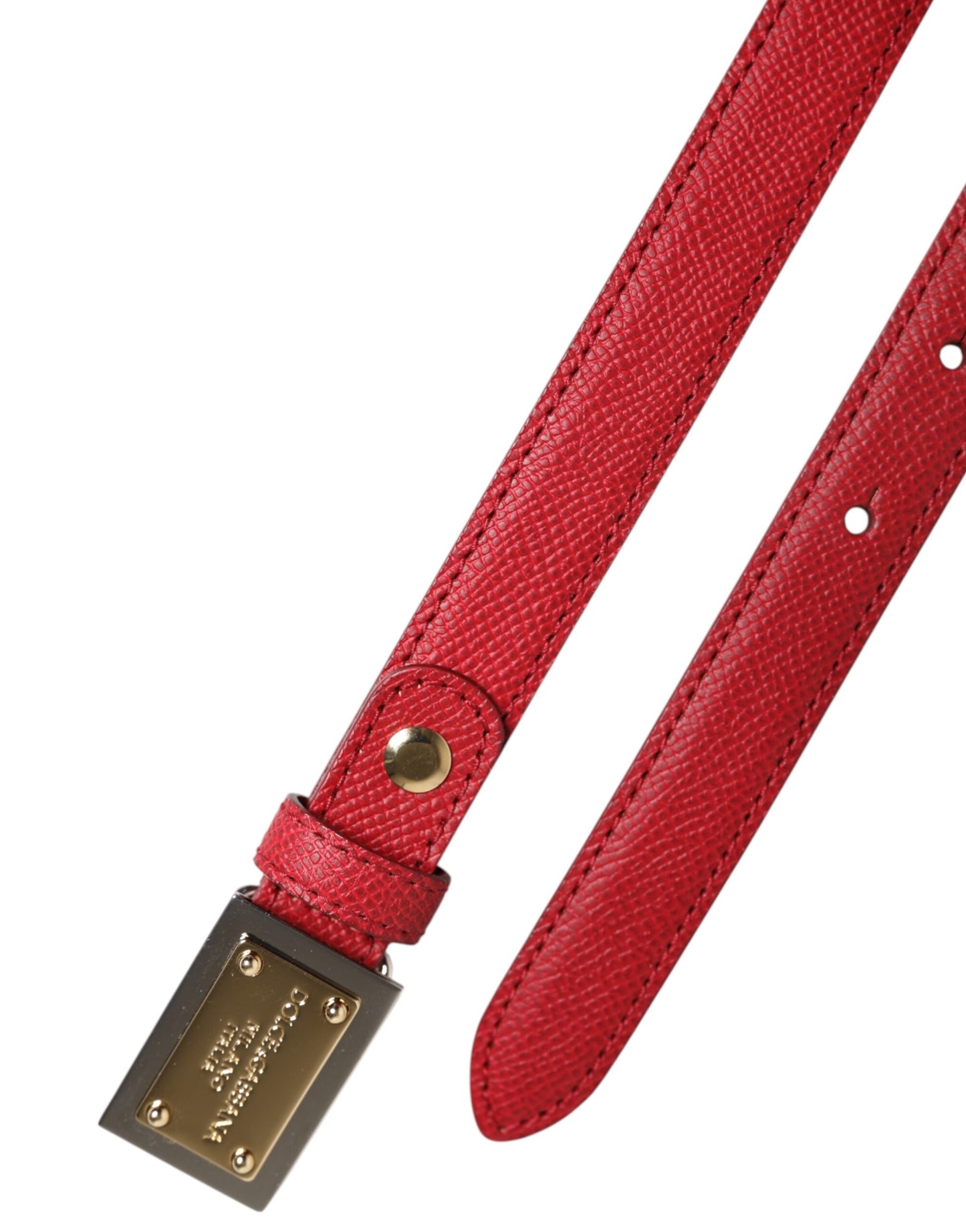 Dolce & Gabbana Ceinture Cintura en cuir rouge avec boucle carrée en métal