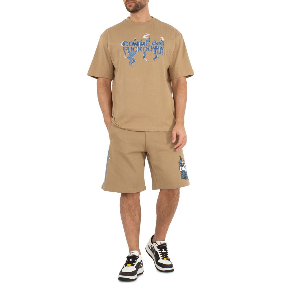 Comme Des Fuckdown Brown Cotton Shorts