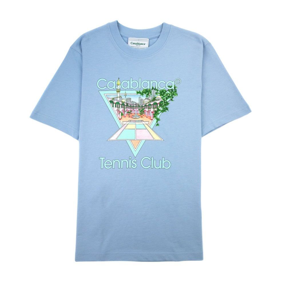 T-shirt en coton bleu Casablanca