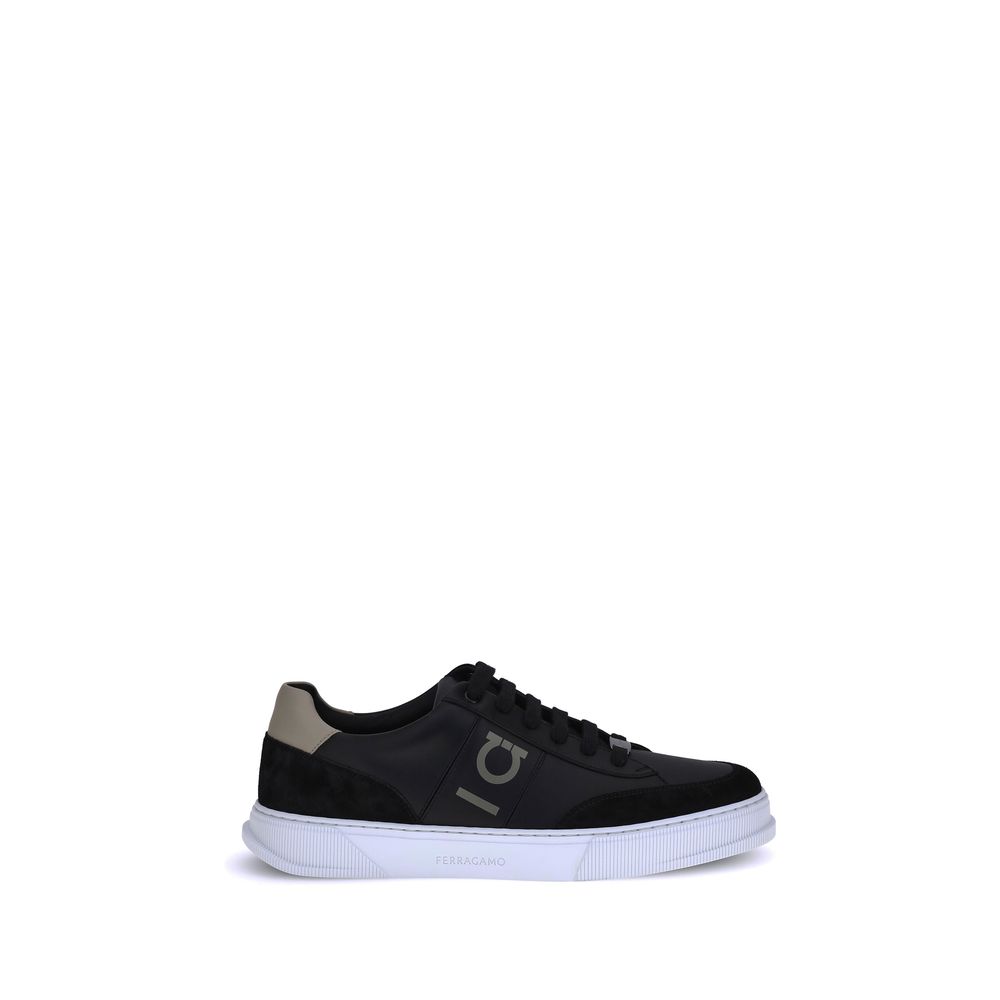 Ferragamo Gancini Leather Sneakers - Tone On Tone Lux