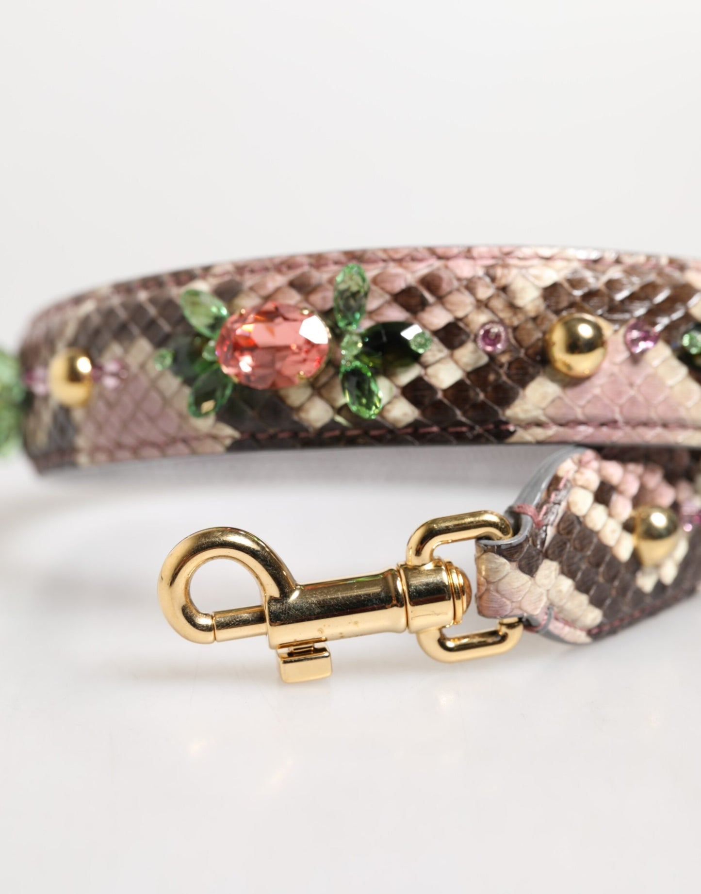 Bandoulière Dolce & Gabbana multicolore ornée de cristaux et de python