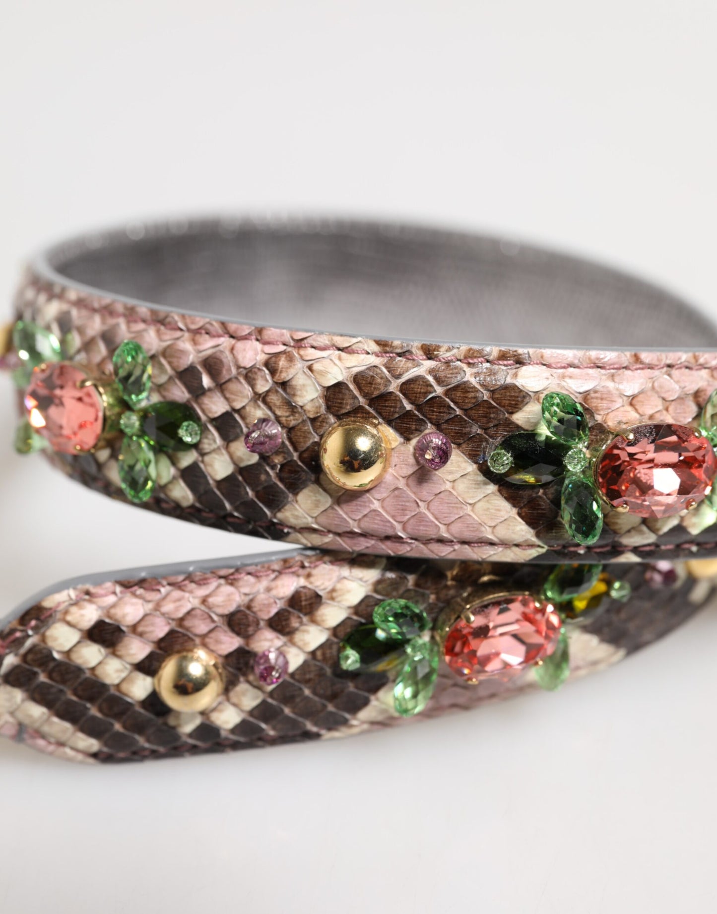 Bandoulière Dolce & Gabbana multicolore ornée de cristaux et de python