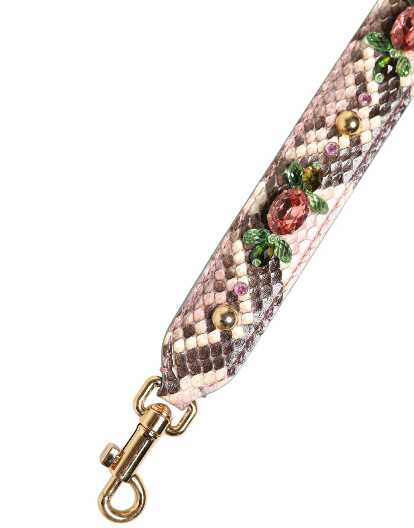 Bandoulière Dolce & Gabbana multicolore ornée de cristaux et de python