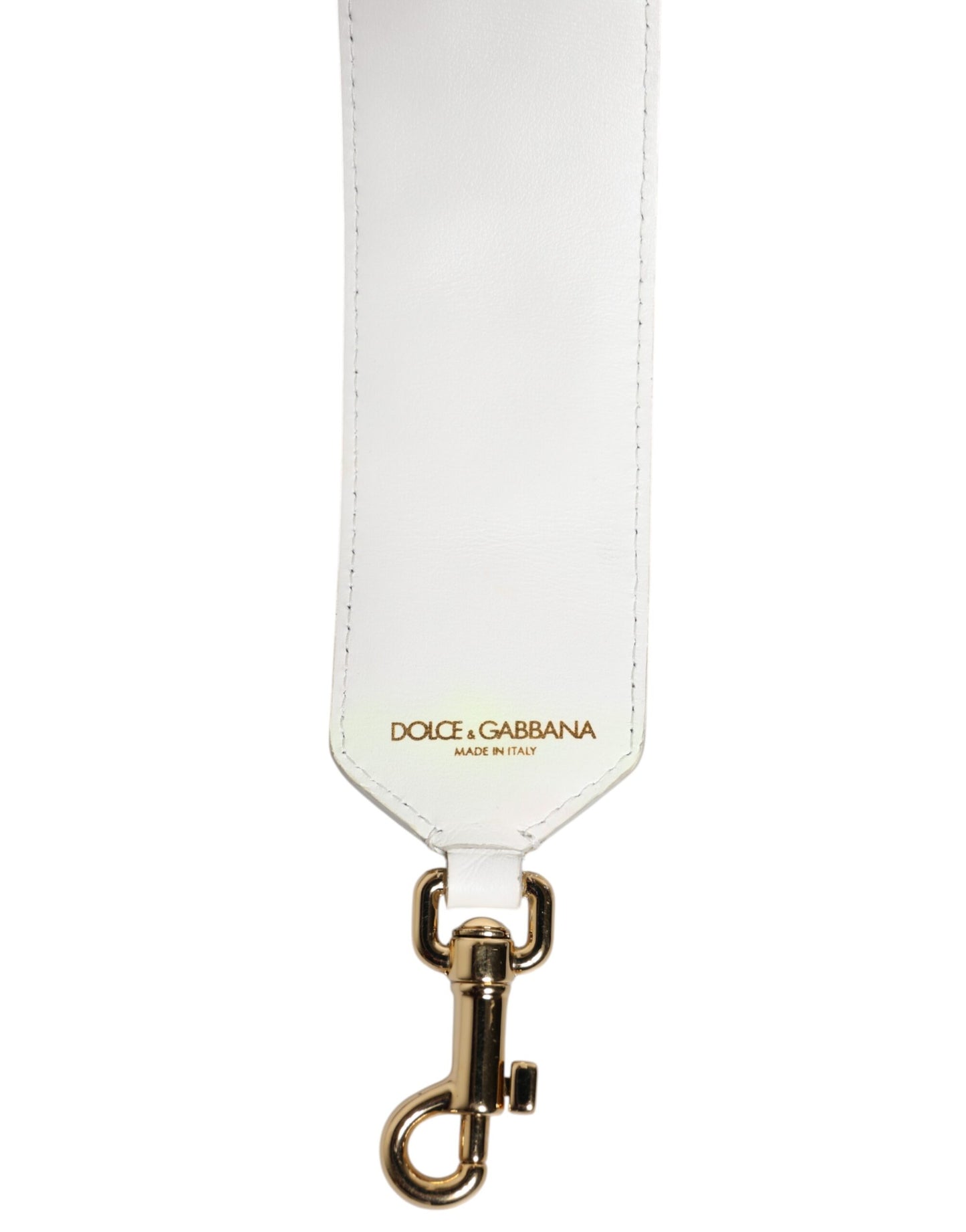 Bandoulière patchwork brodée en raphia et cuir de veau blanc Dolce & Gabbana
