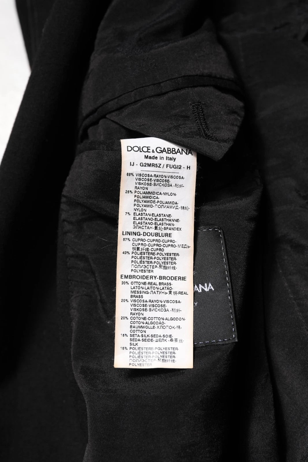 Dolce & Gabbana Veste blazer noire en viscose DG Crown