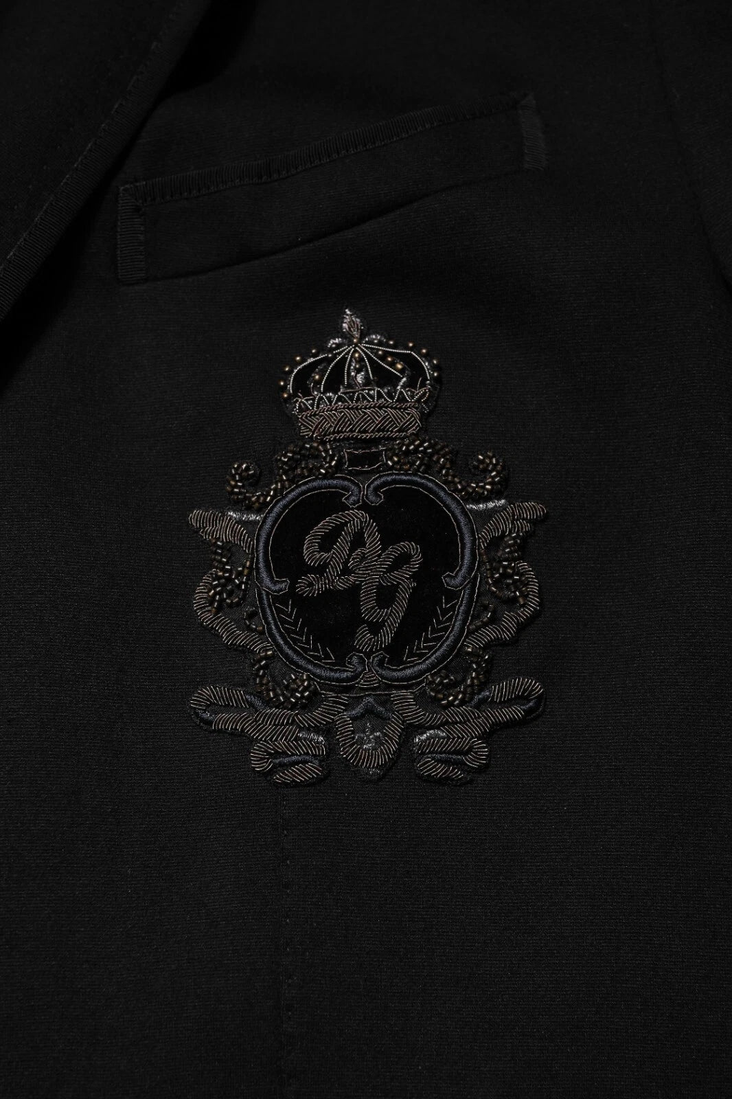 Dolce & Gabbana Veste blazer noire en viscose DG Crown