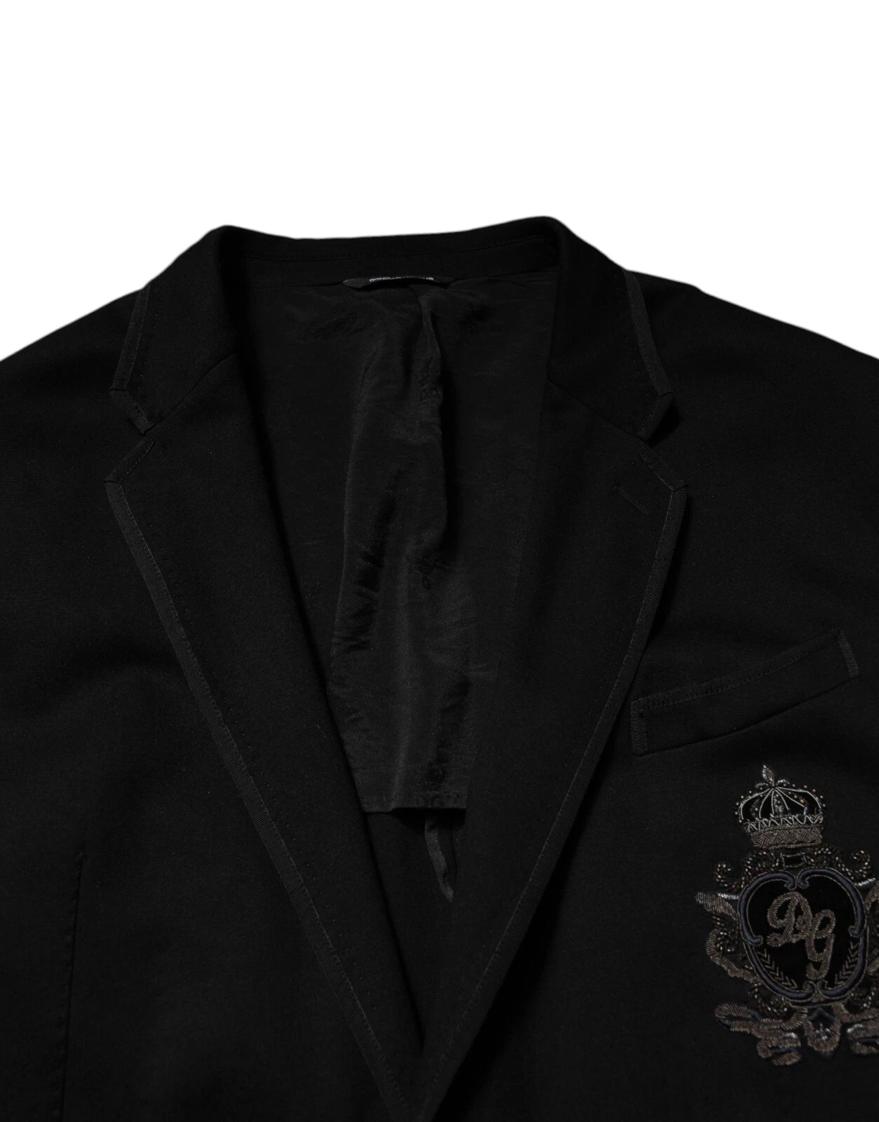 Dolce & Gabbana Veste blazer noire en viscose DG Crown
