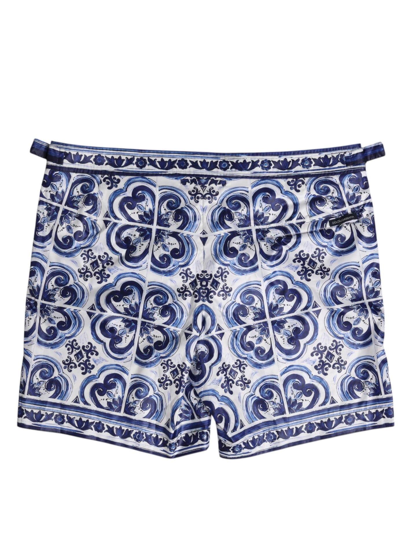 Maillot de bain Dolce & Gabbana bleu et blanc à imprimé majolique