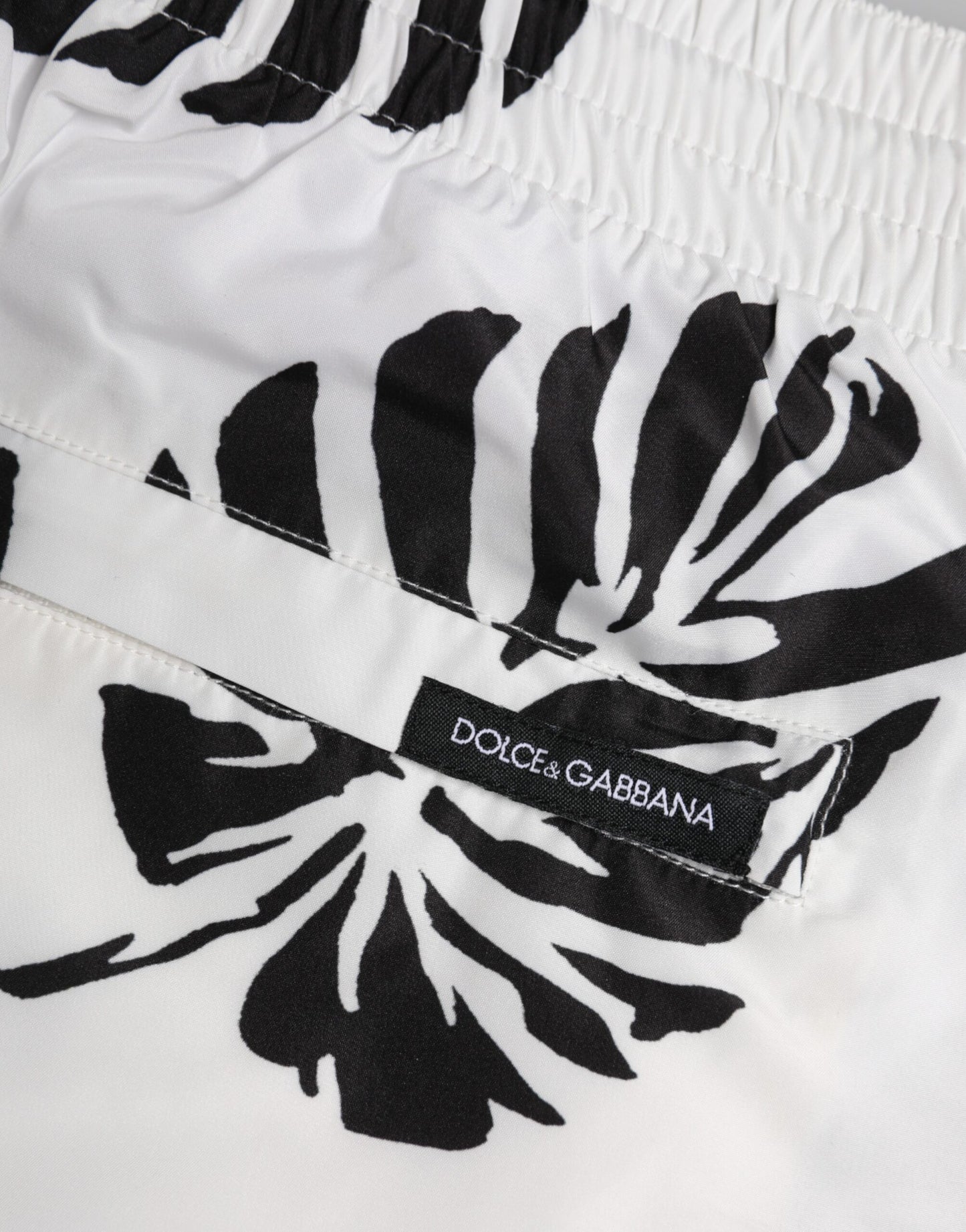 Maillots de bain Dolce & Gabbana, short de plage imprimé blanc et noir