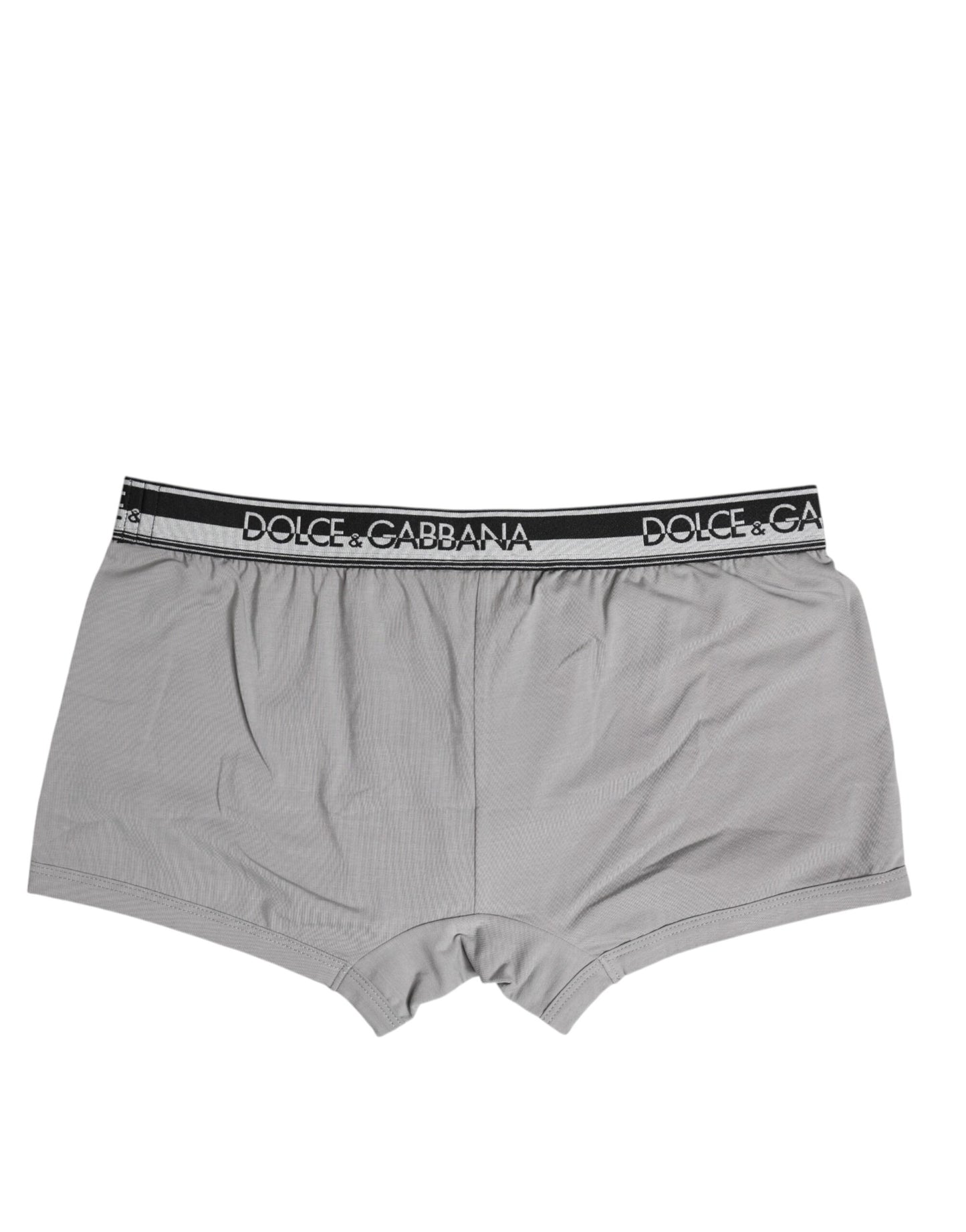 Boxer classique en coton stretch gris Dolce & Gabbana