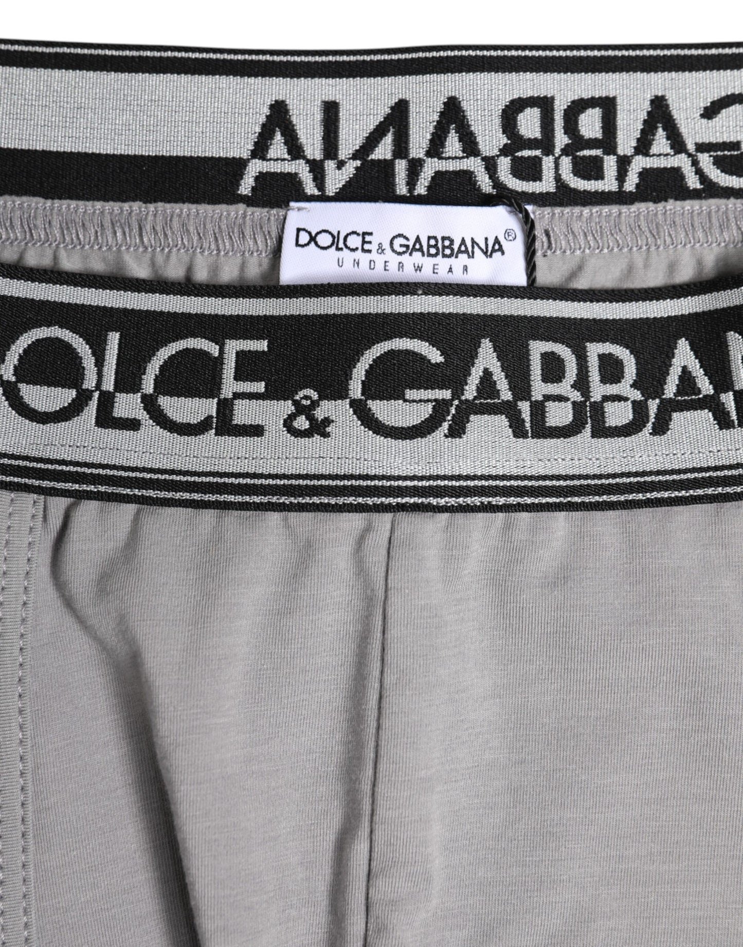 Boxer classique en coton stretch gris Dolce & Gabbana