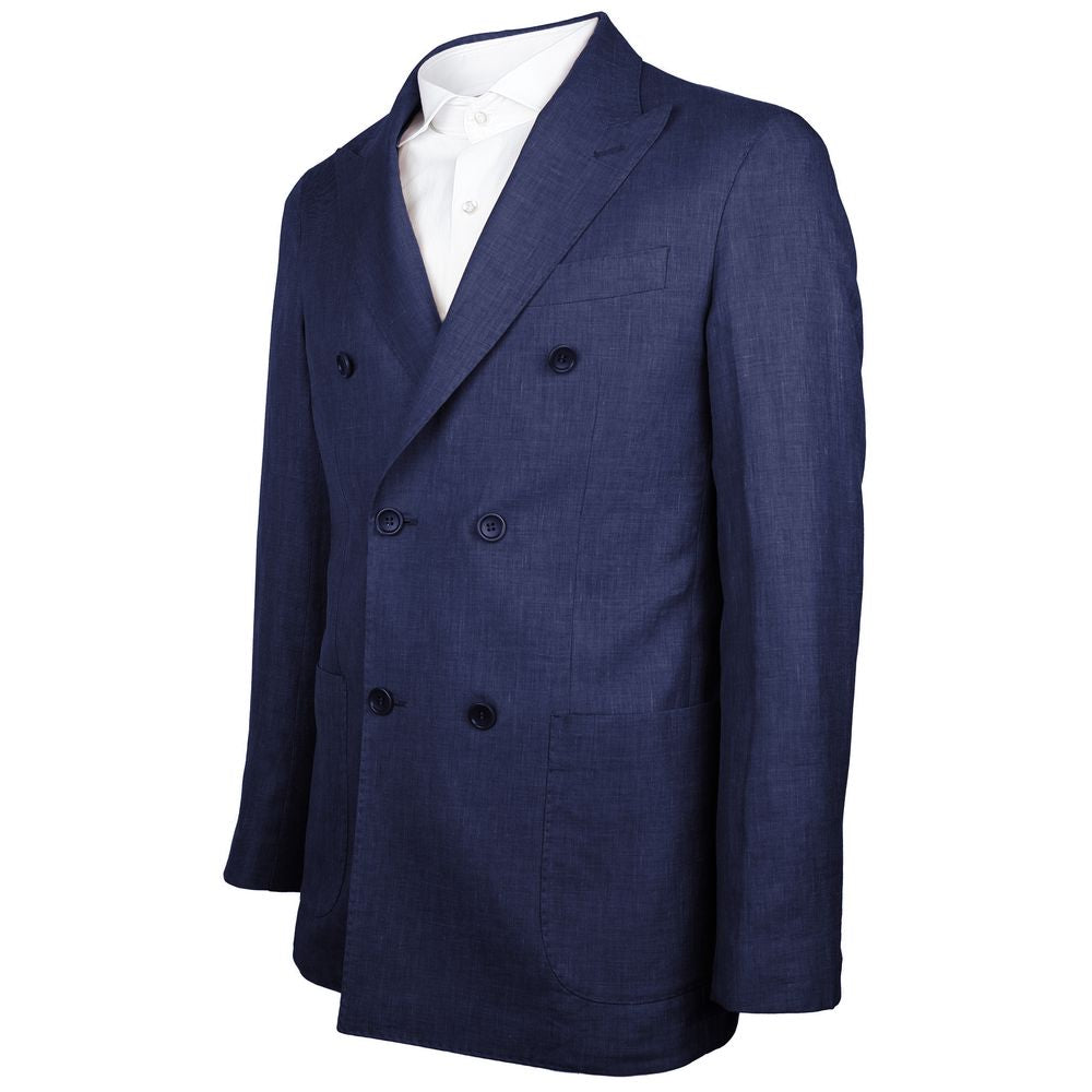 Blazer en lin bleu fabriqué en Italie